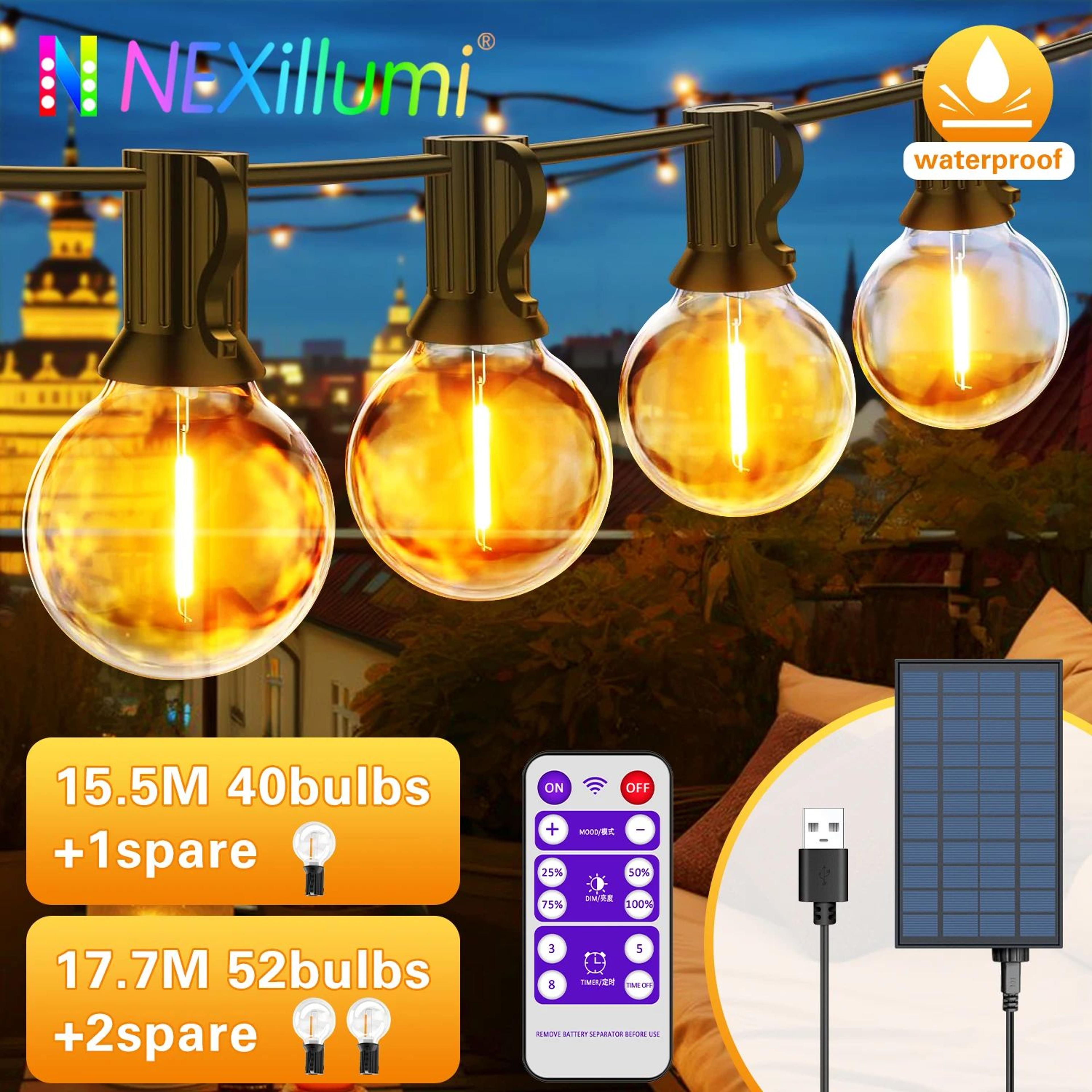 solar g40 patio string lights