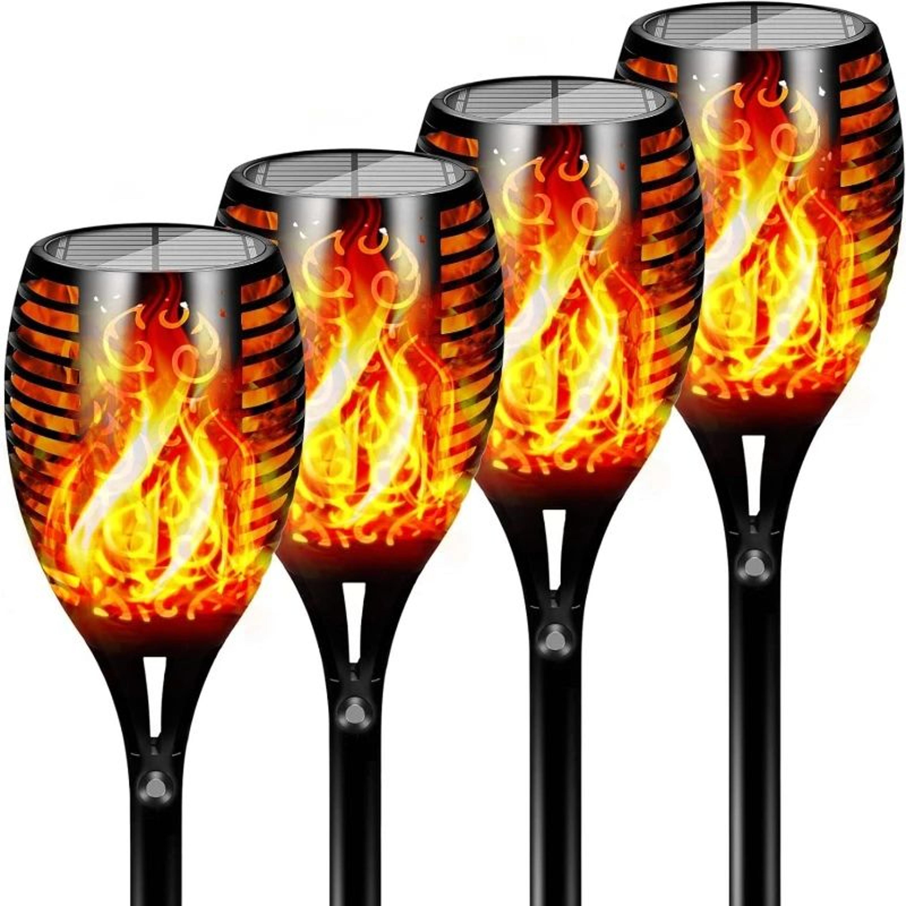 solar flickering flame tiki torch lights