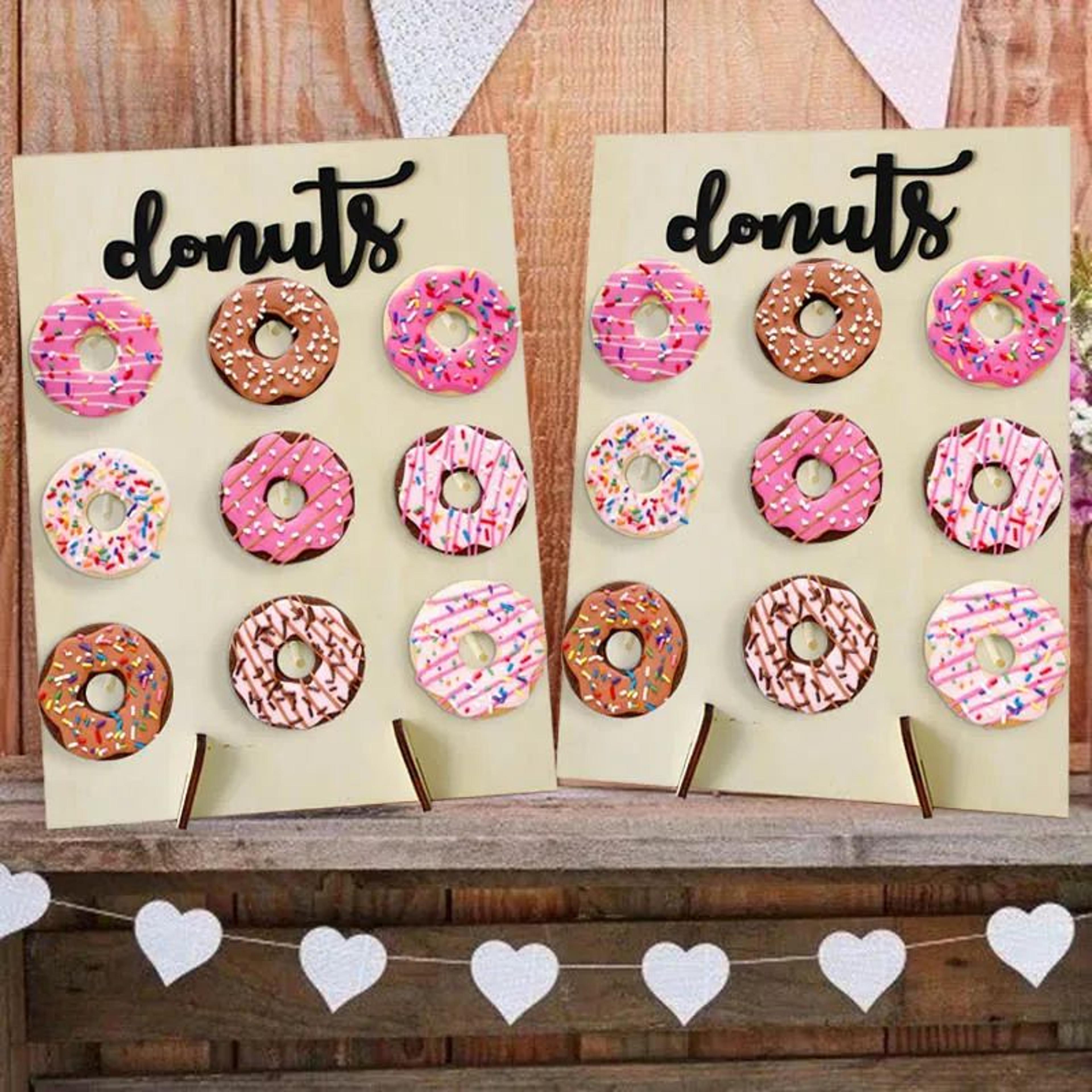 wooden donut dessert display stand