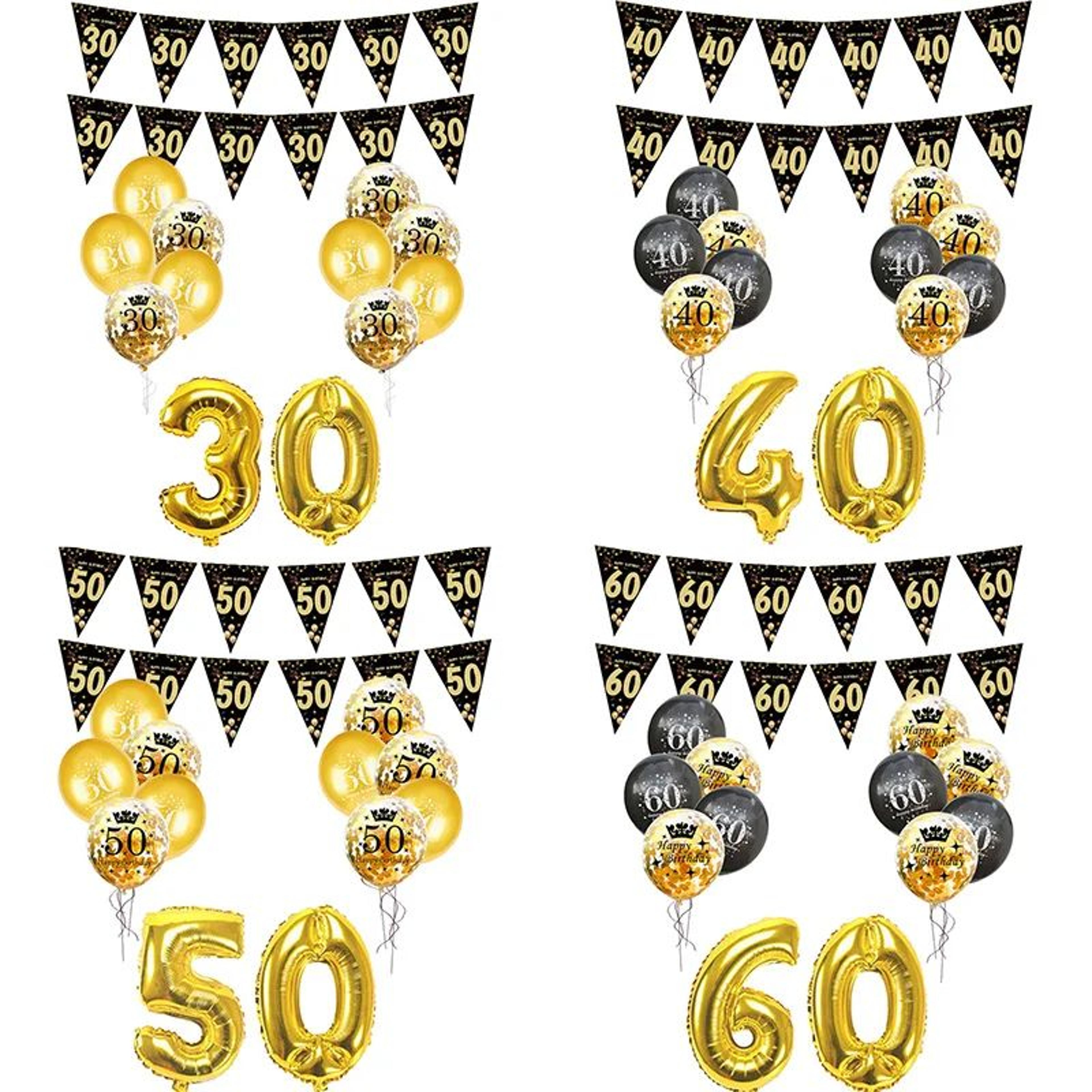 milestone birthday number balloon banner set