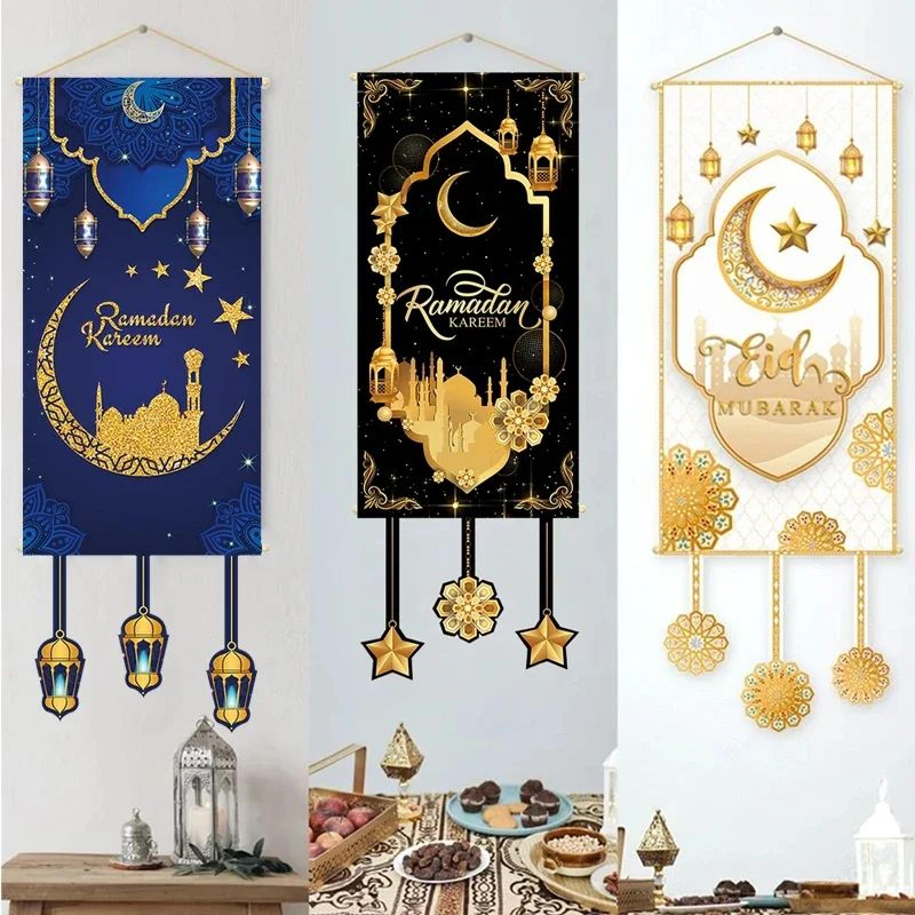 ramadan kareem eid mubarak hanging flag decor