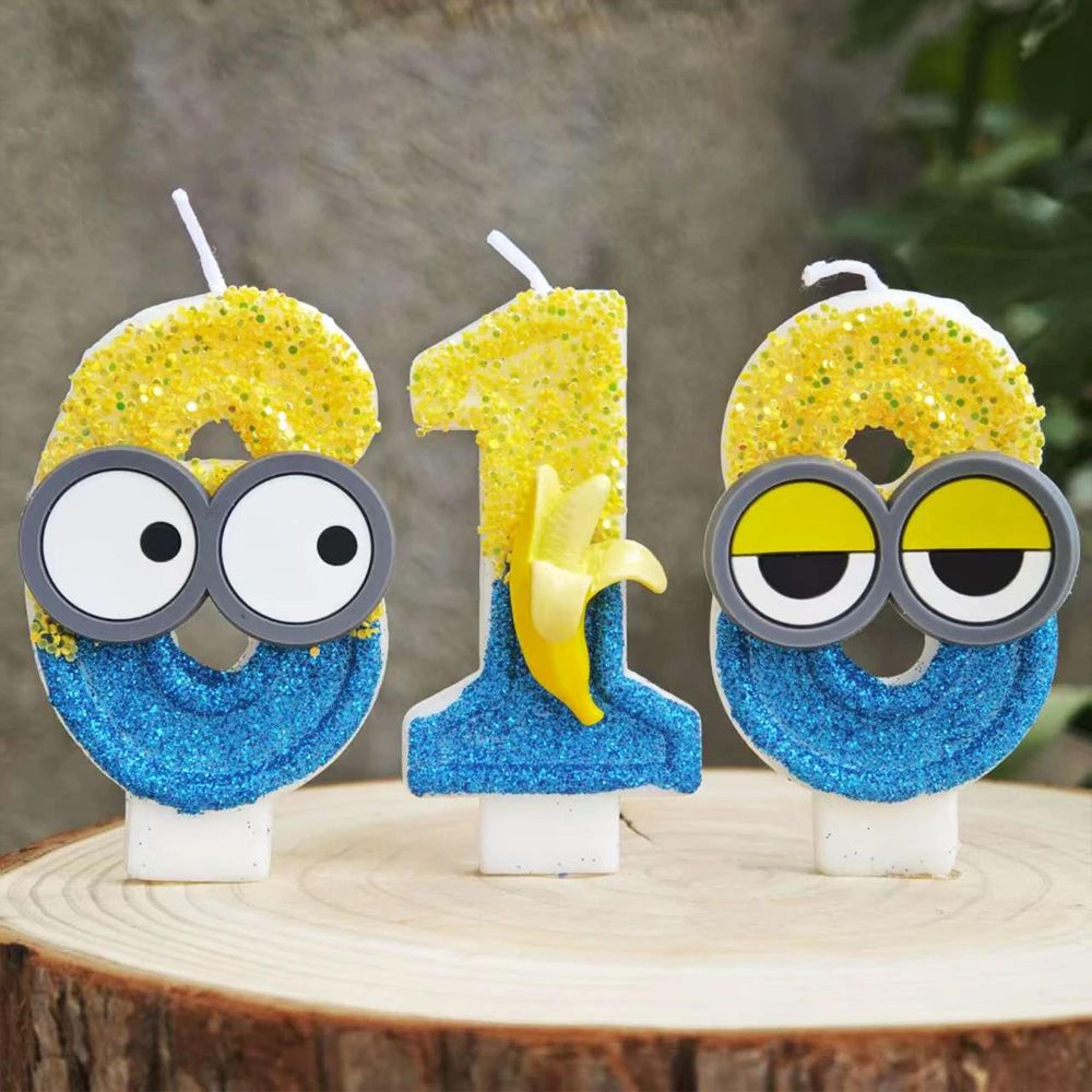 cute banana man number birthday candle