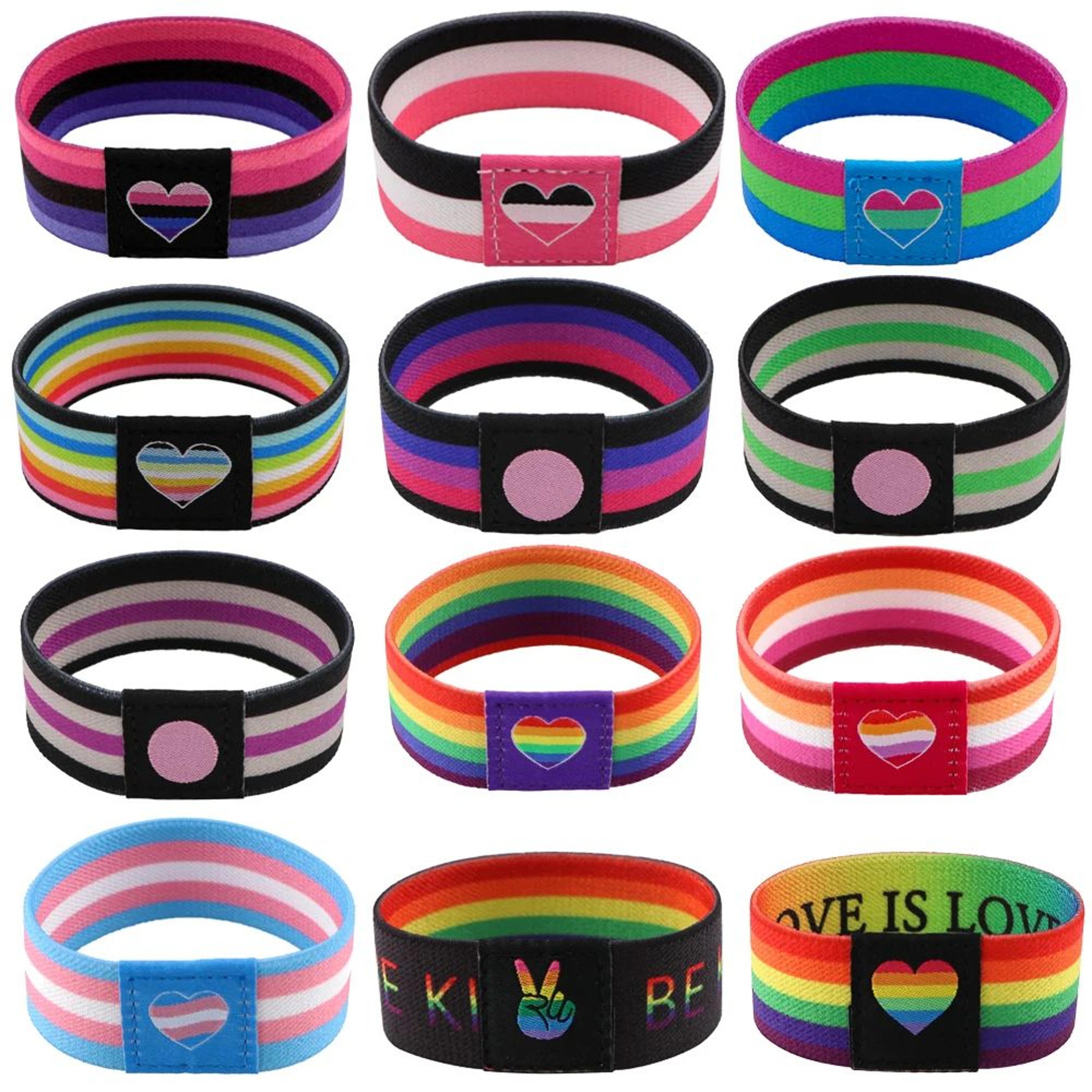 rainbow pride elastic wristband bracelet