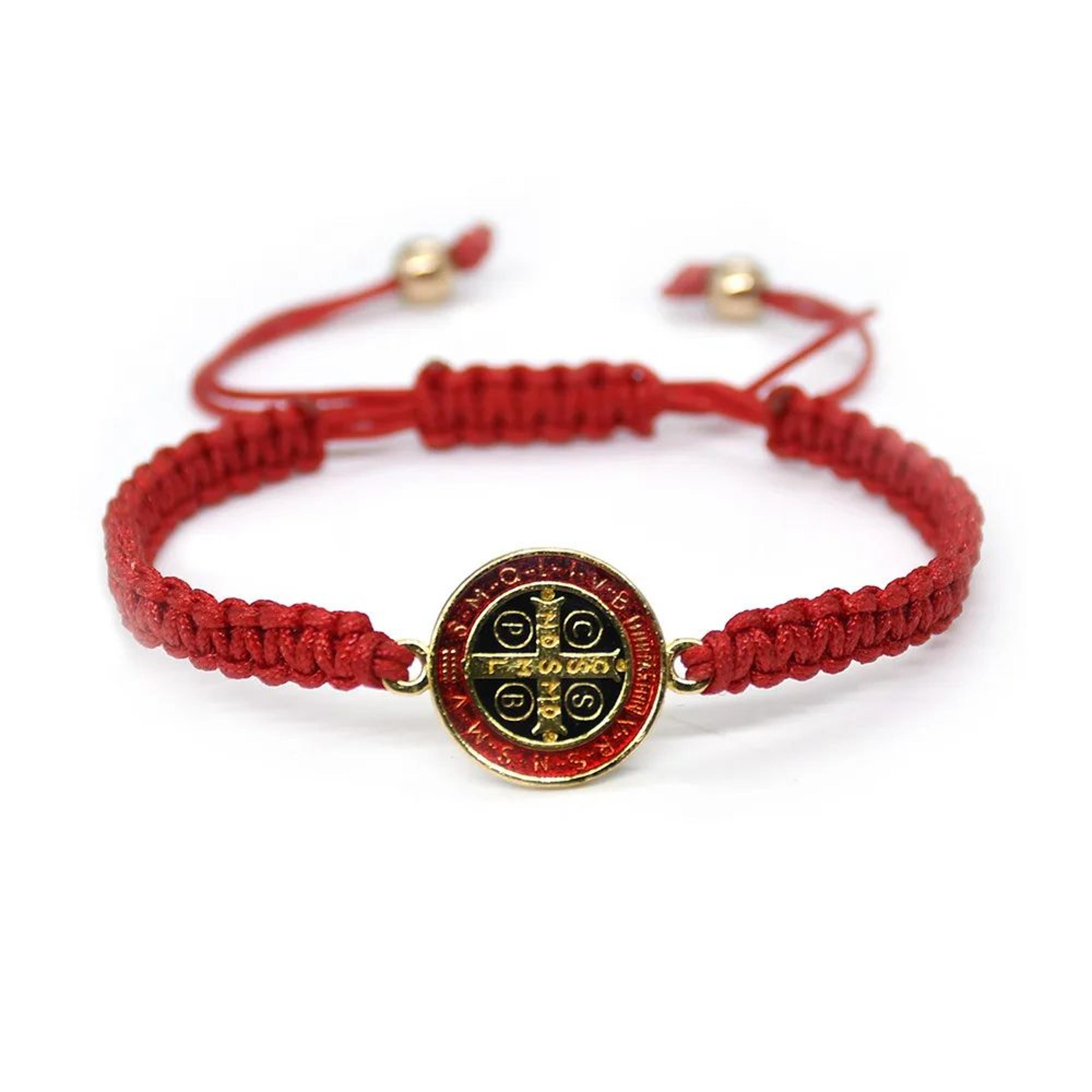 saint benedict cross rope bracelet