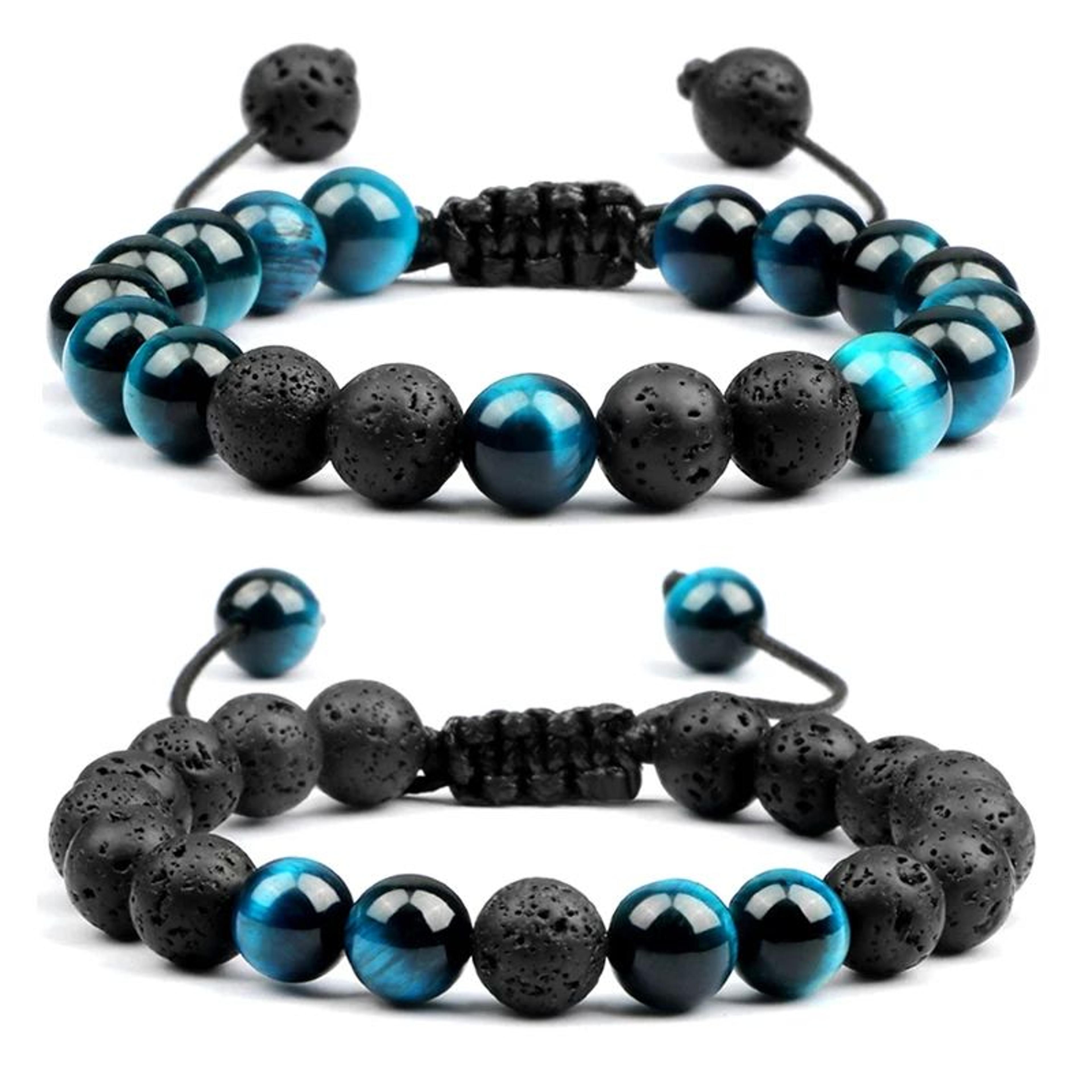multicolor tiger eye lava stone bracelet