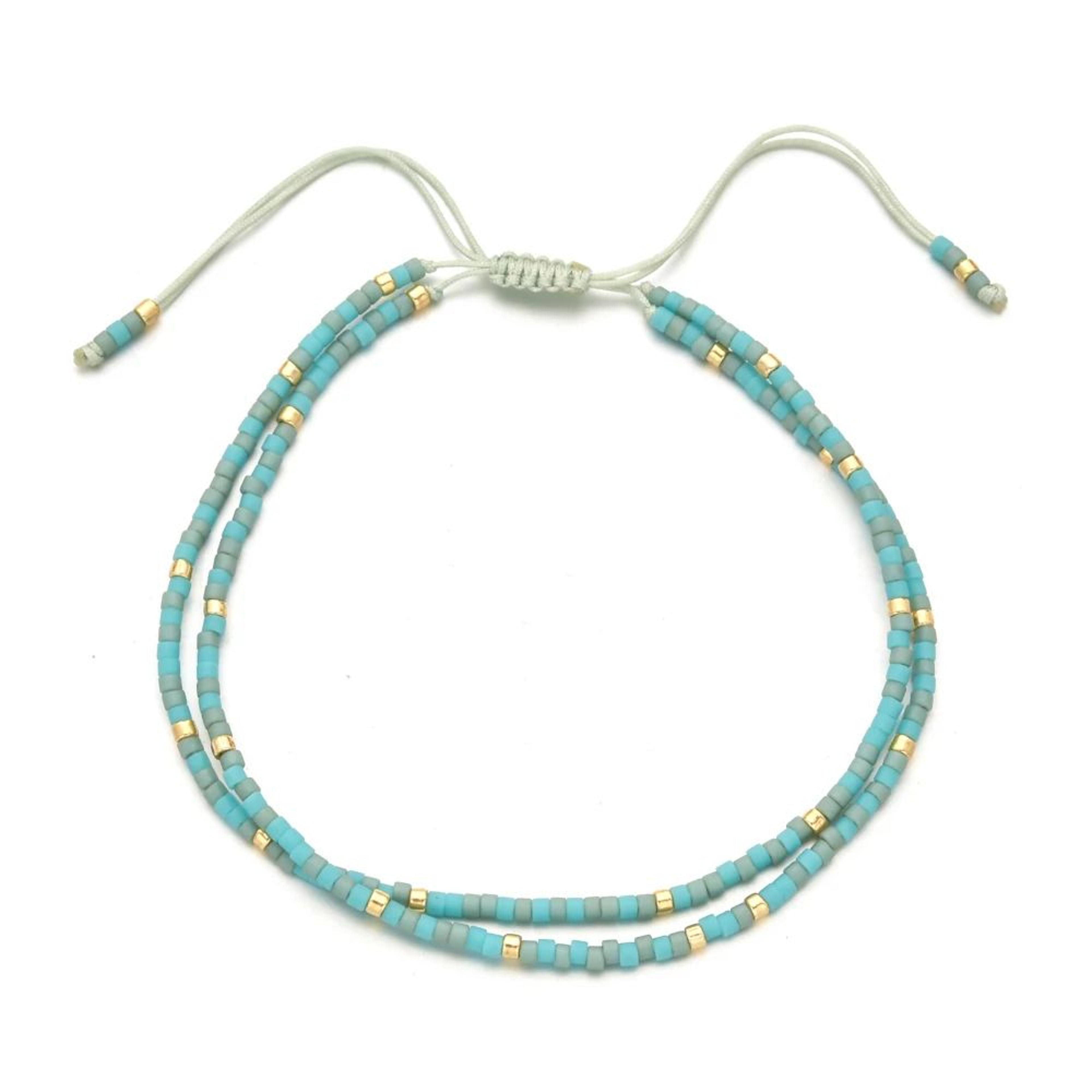 blue miyuki seed bead braided bracelet
