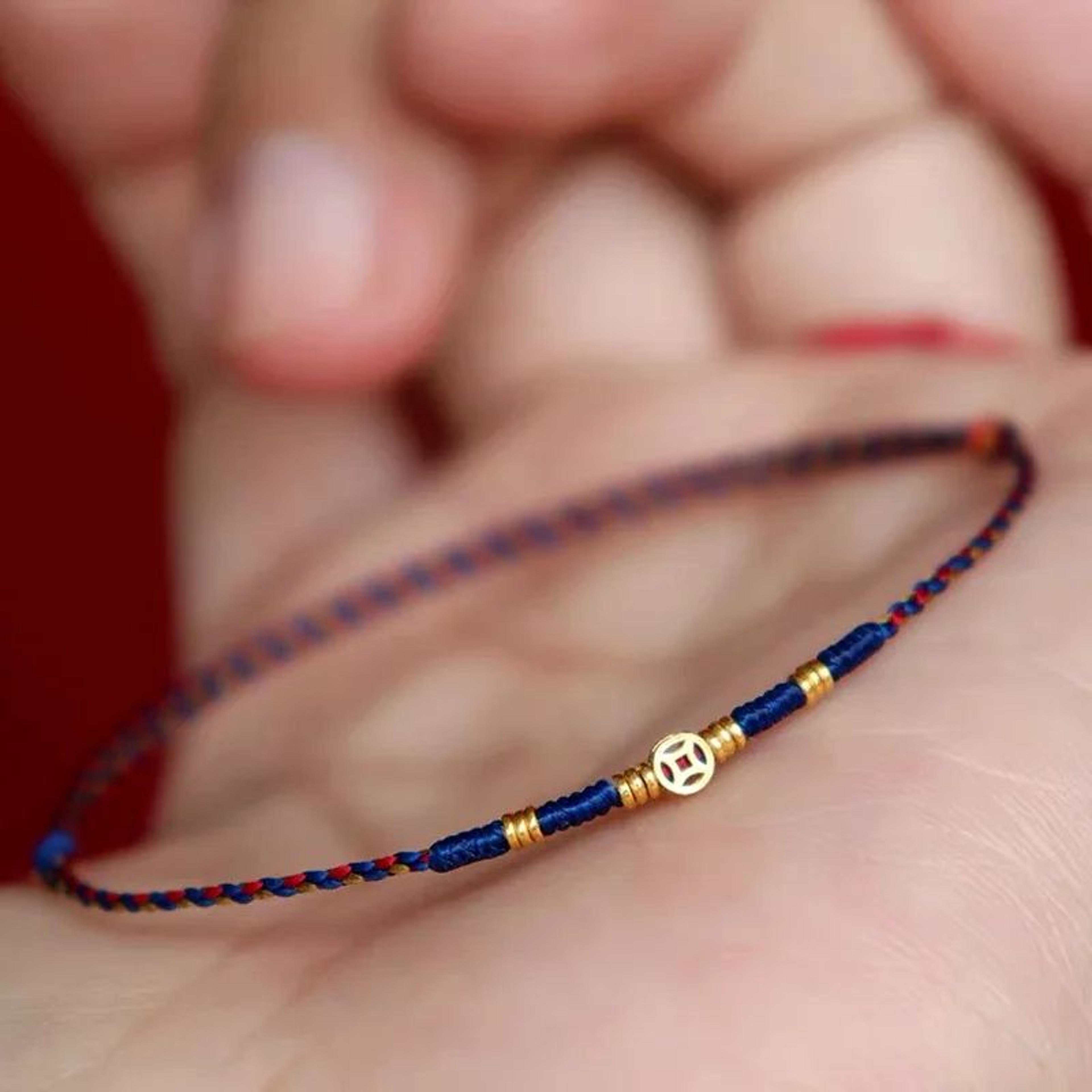 ancient coin woven lucky bead bracelet