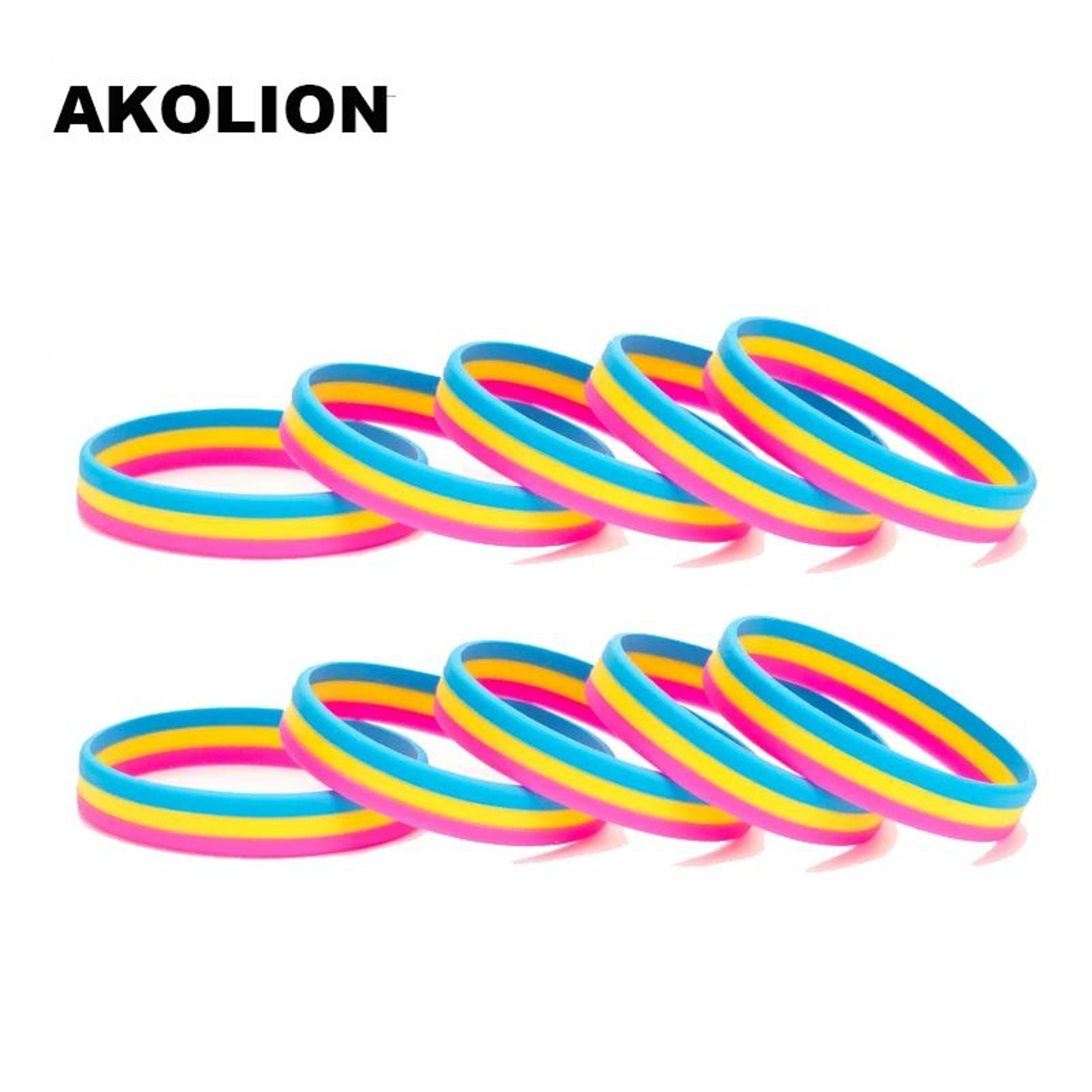 pansexual pride silicone wristband