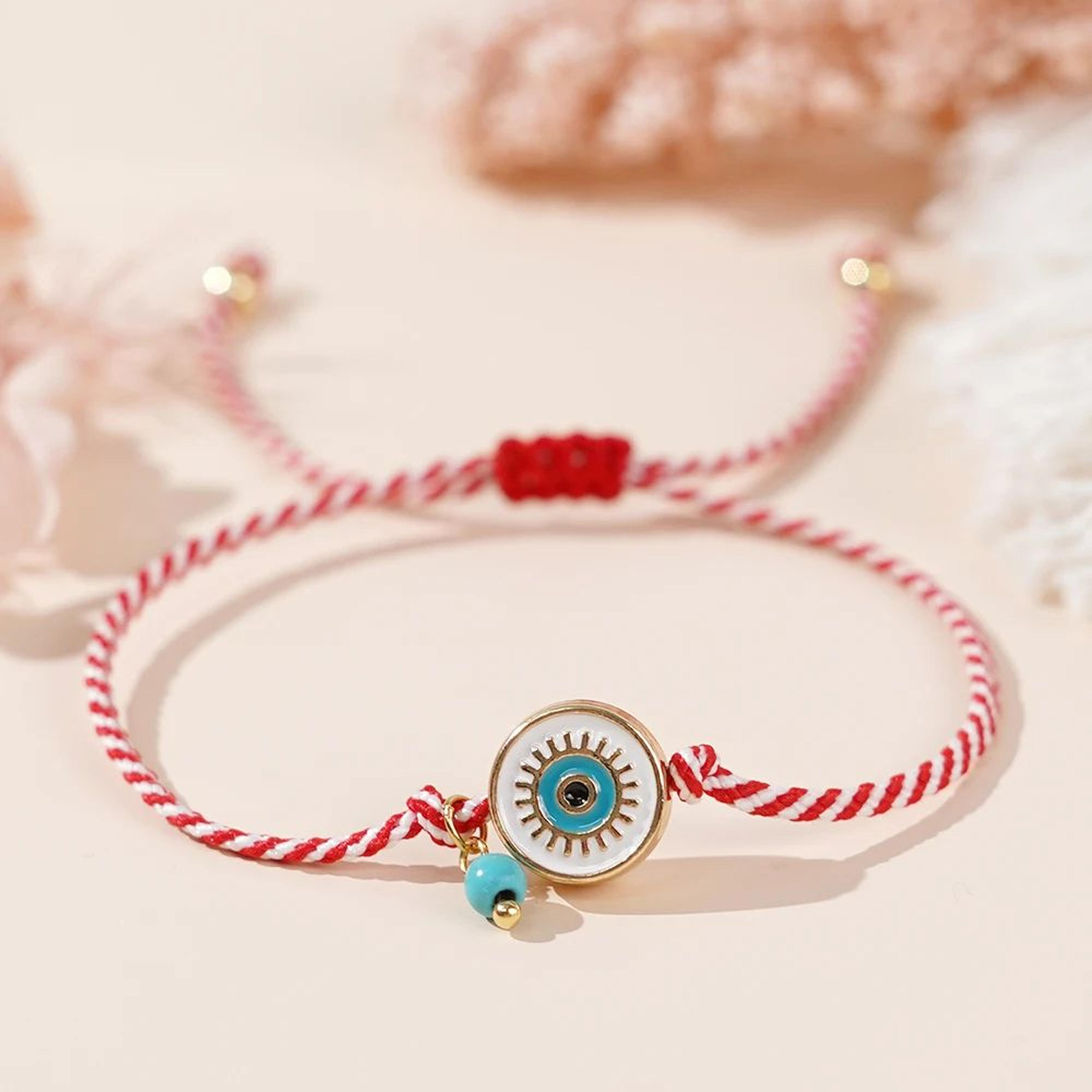 martis evil eye turquoise beaded bracelet