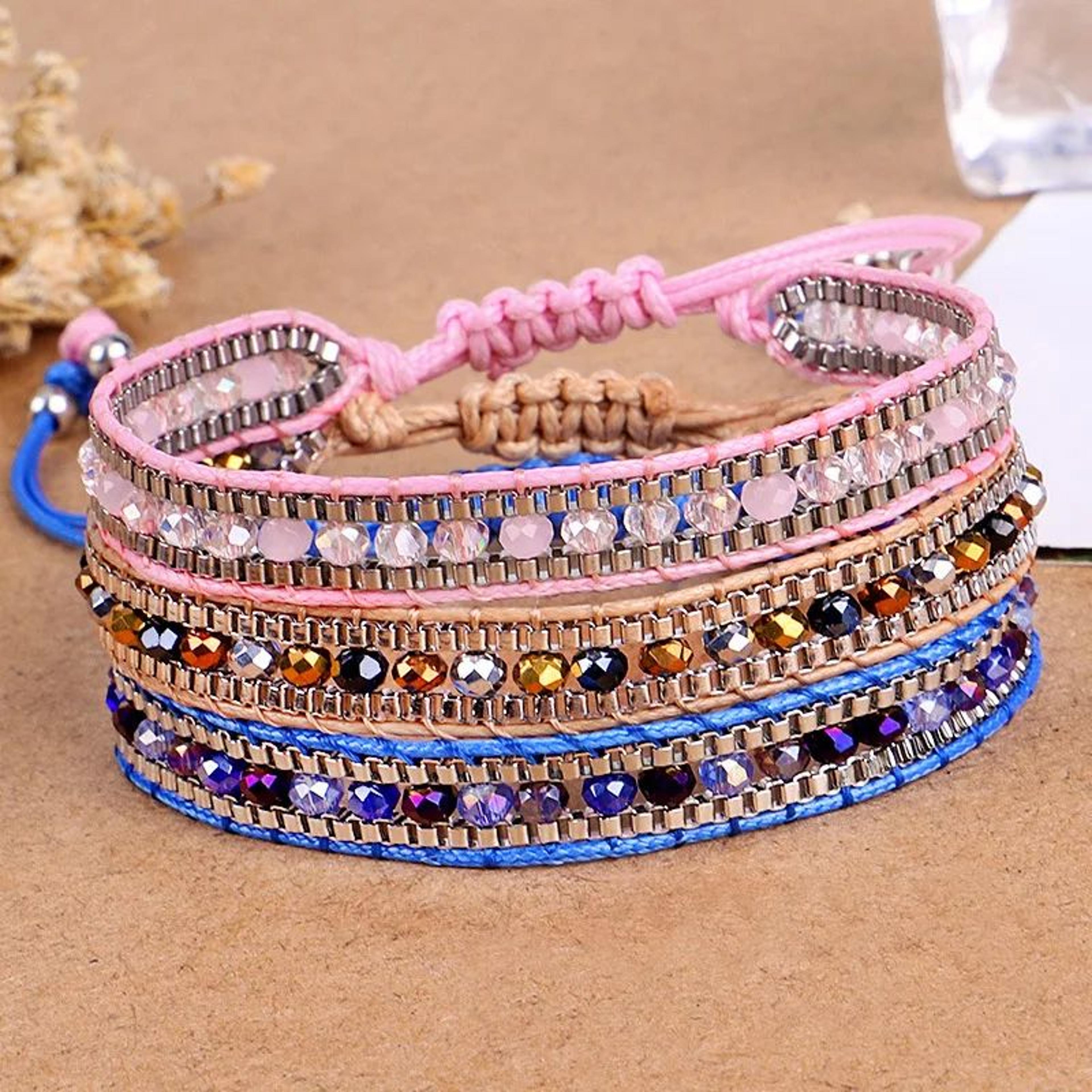 boho crystal miyuki friendship bracelet