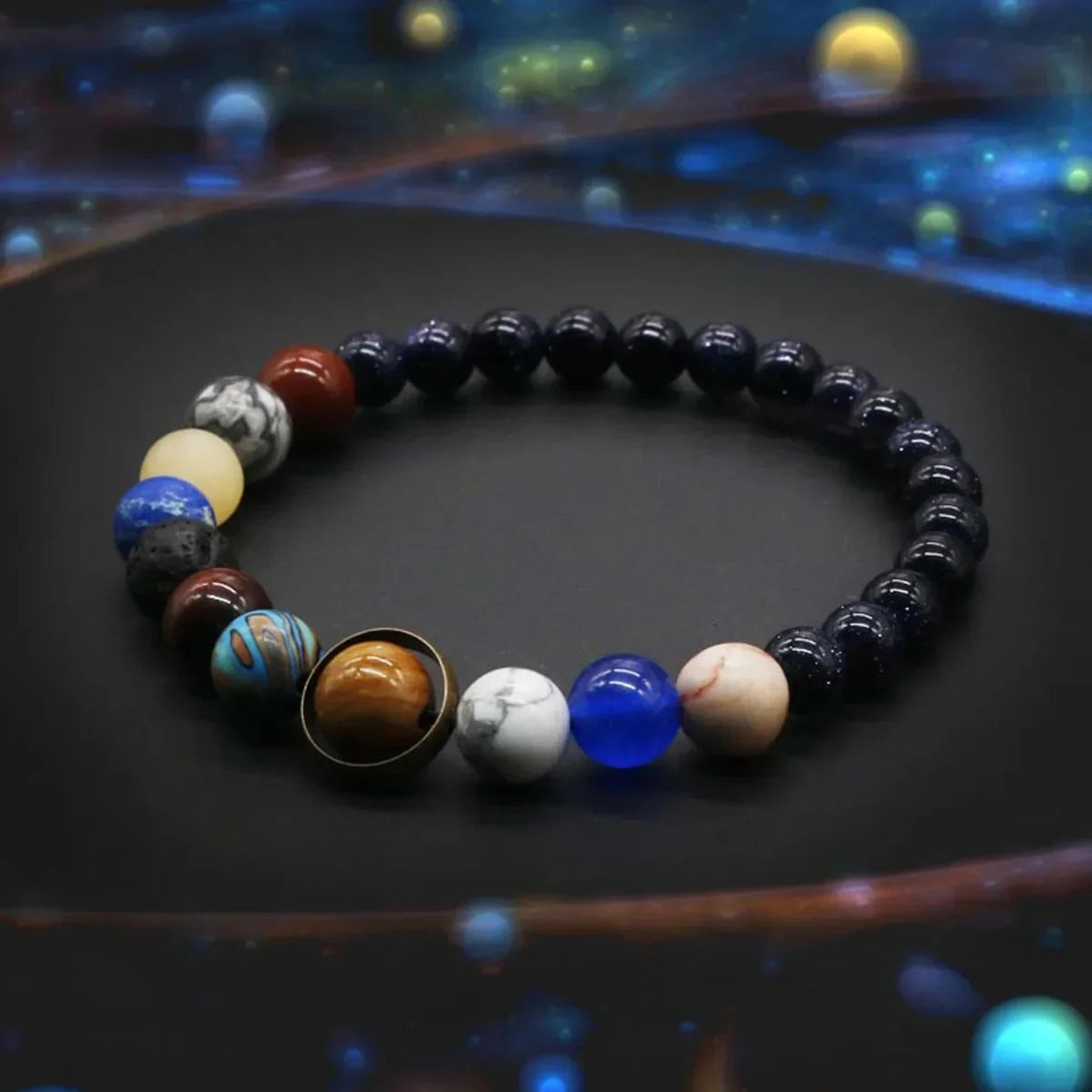 cosmic solar system planet beaded bracelet