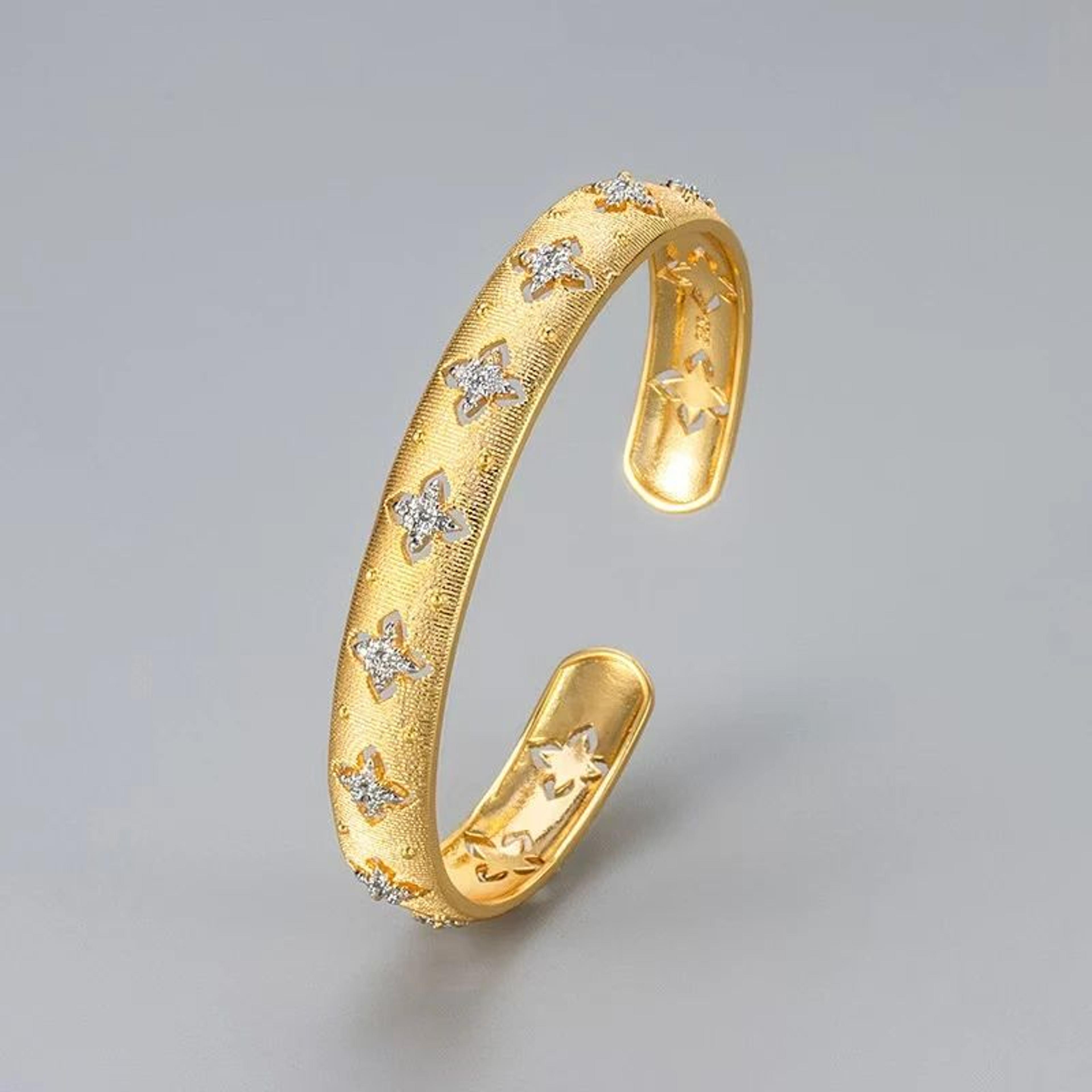 italian four leaf clover inlaid bracelet