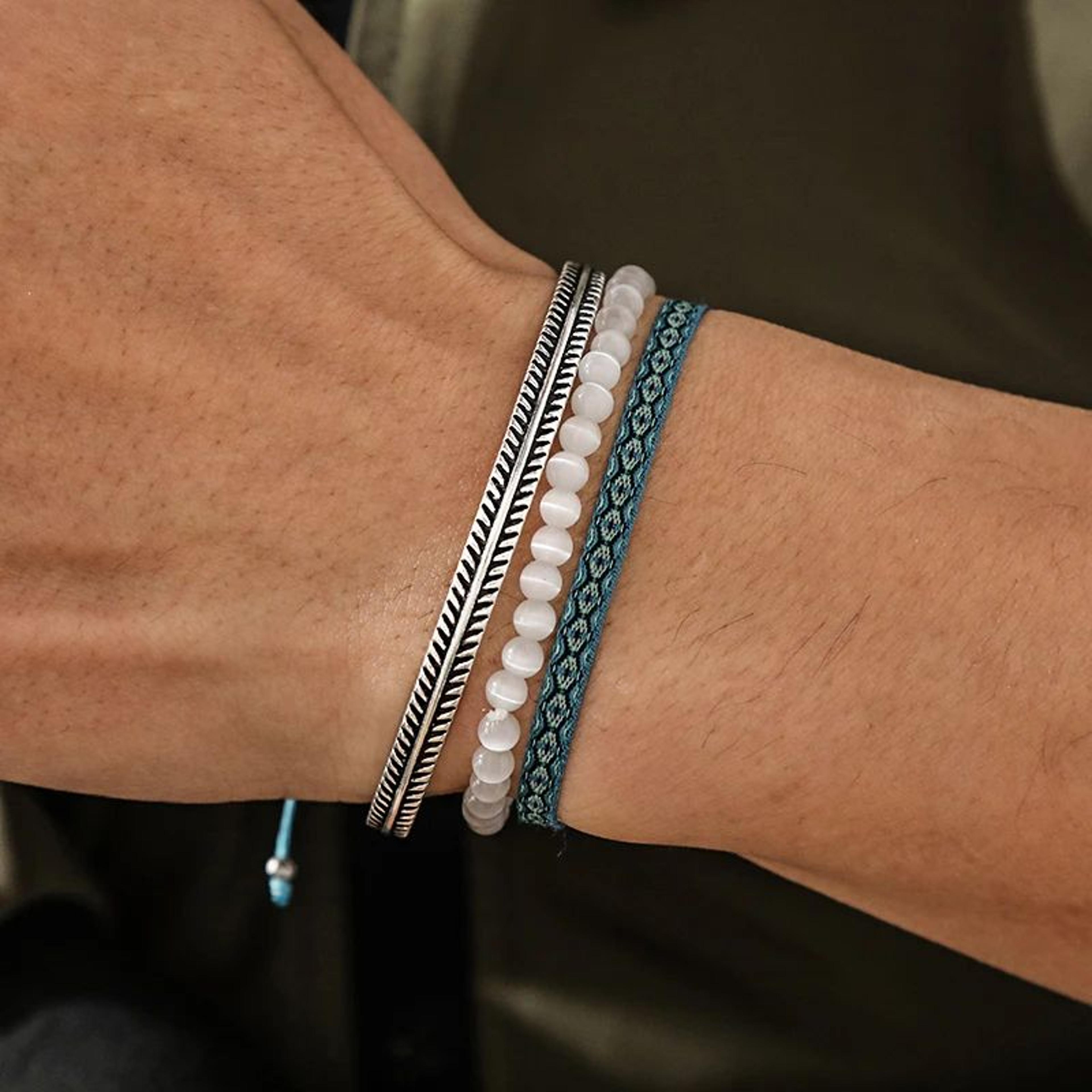 vintage tibetan silver moonstone rope bracelet