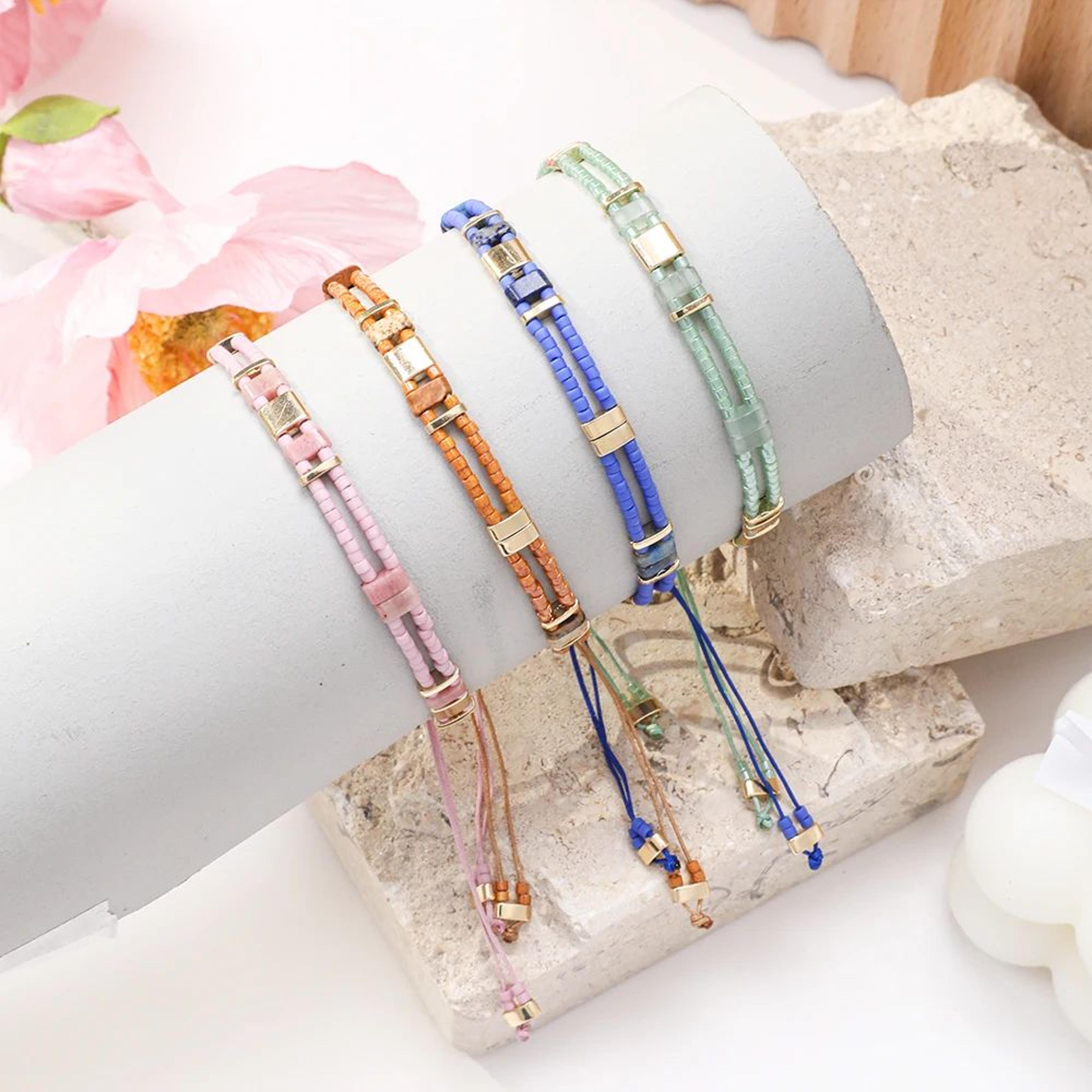 colorful double layer miyuki tila bracelet