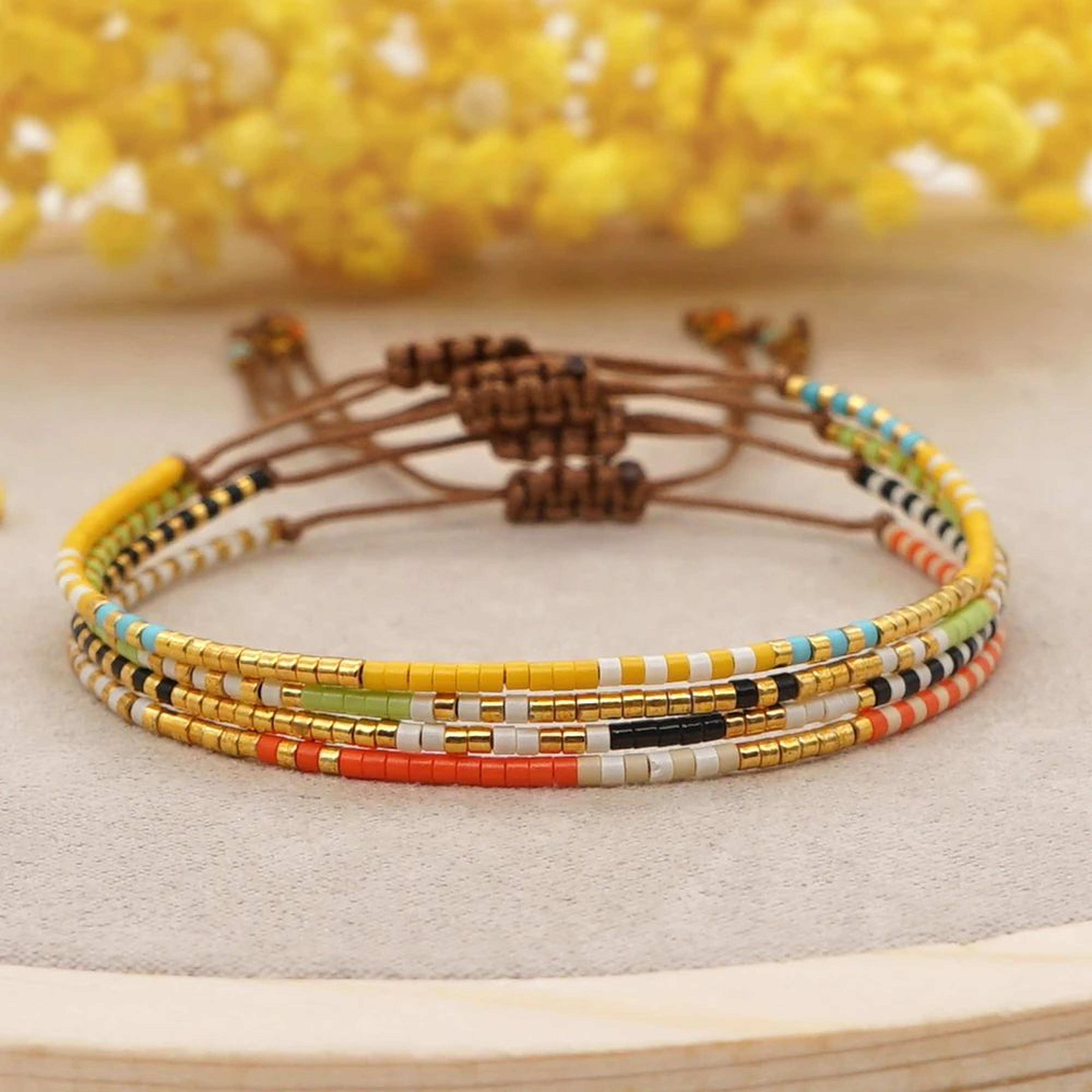 boho colorful miyuki seed bead friendship bracelet
