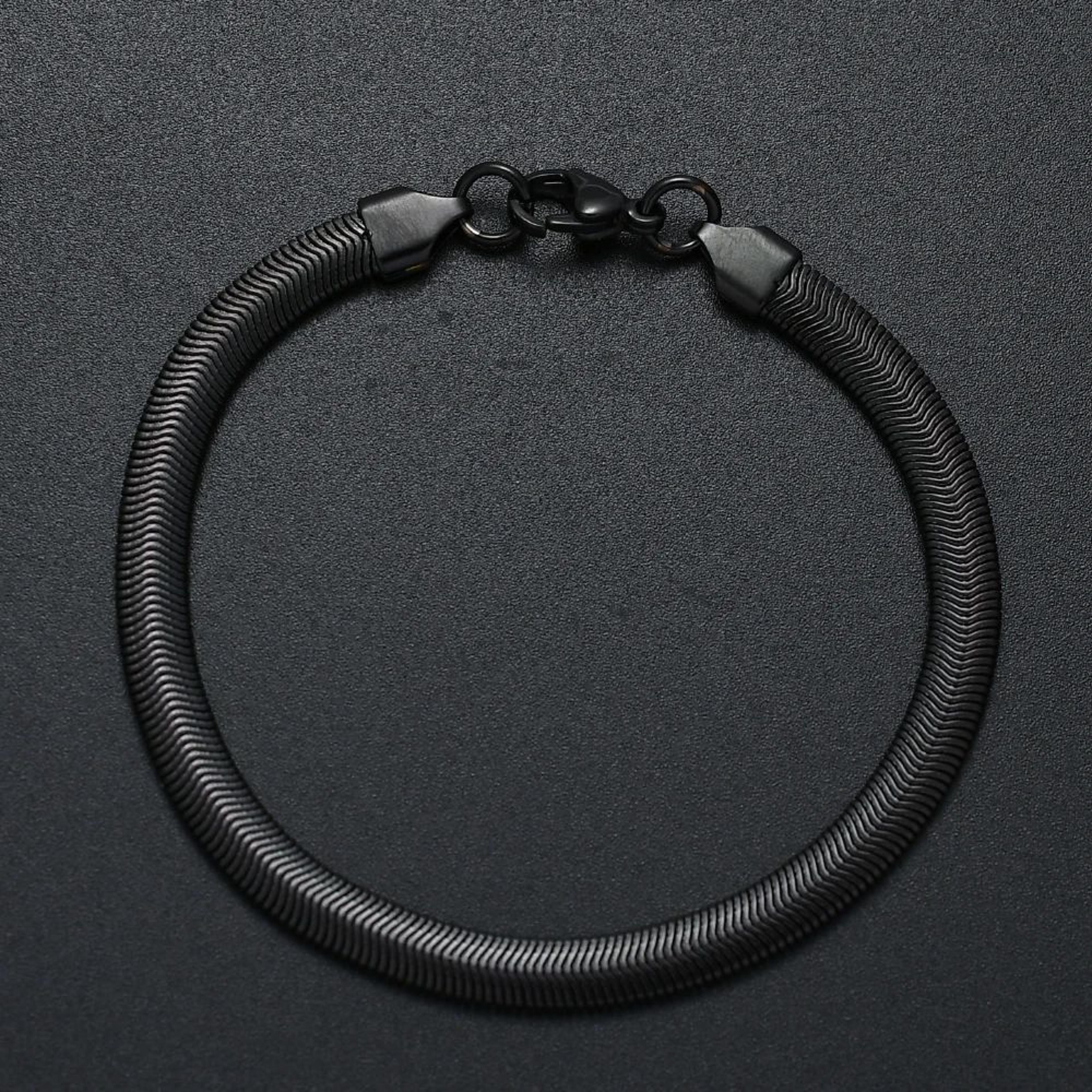 6mm stainless steel flat snake chain bracelet