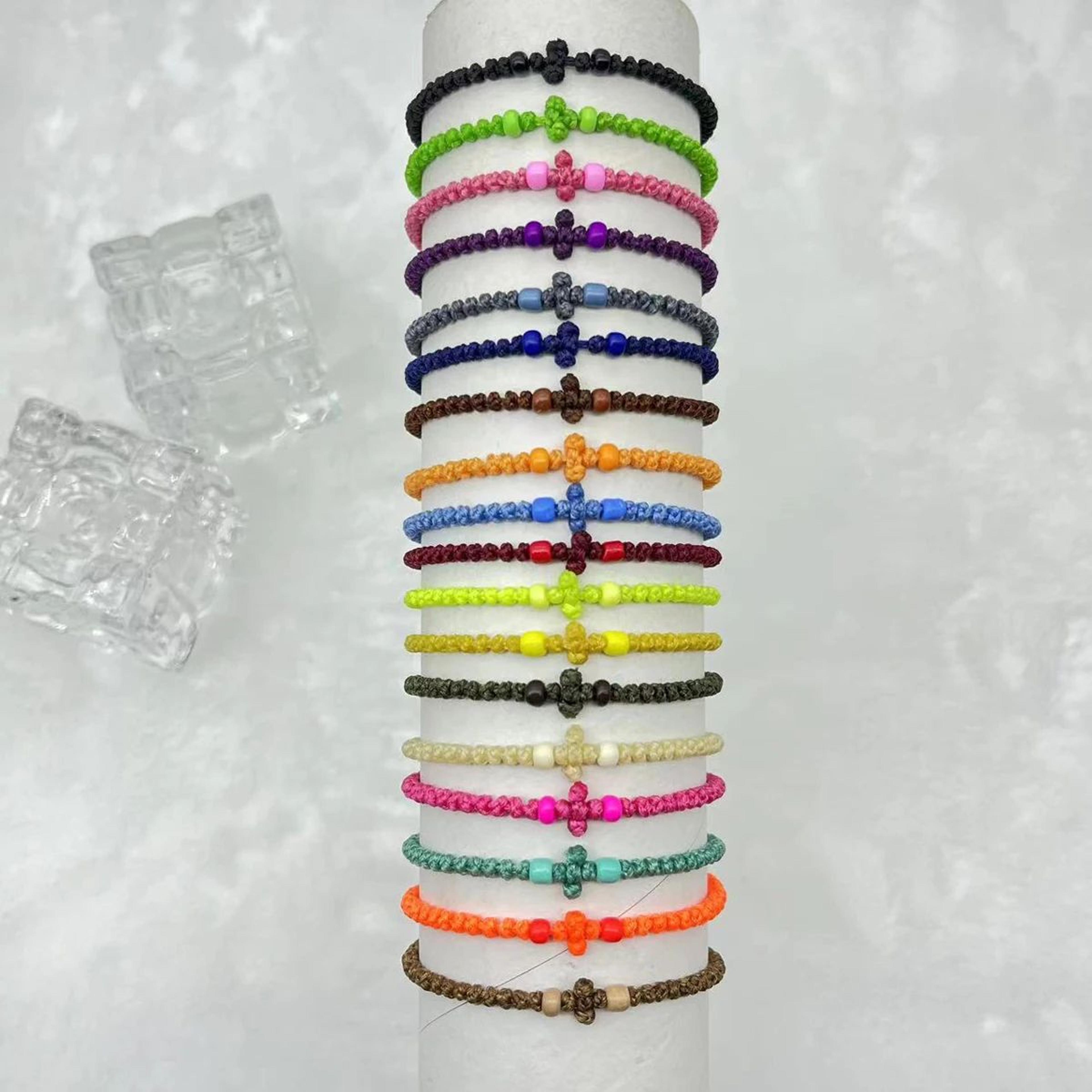 10 piece hand woven cross prayer bracelet set