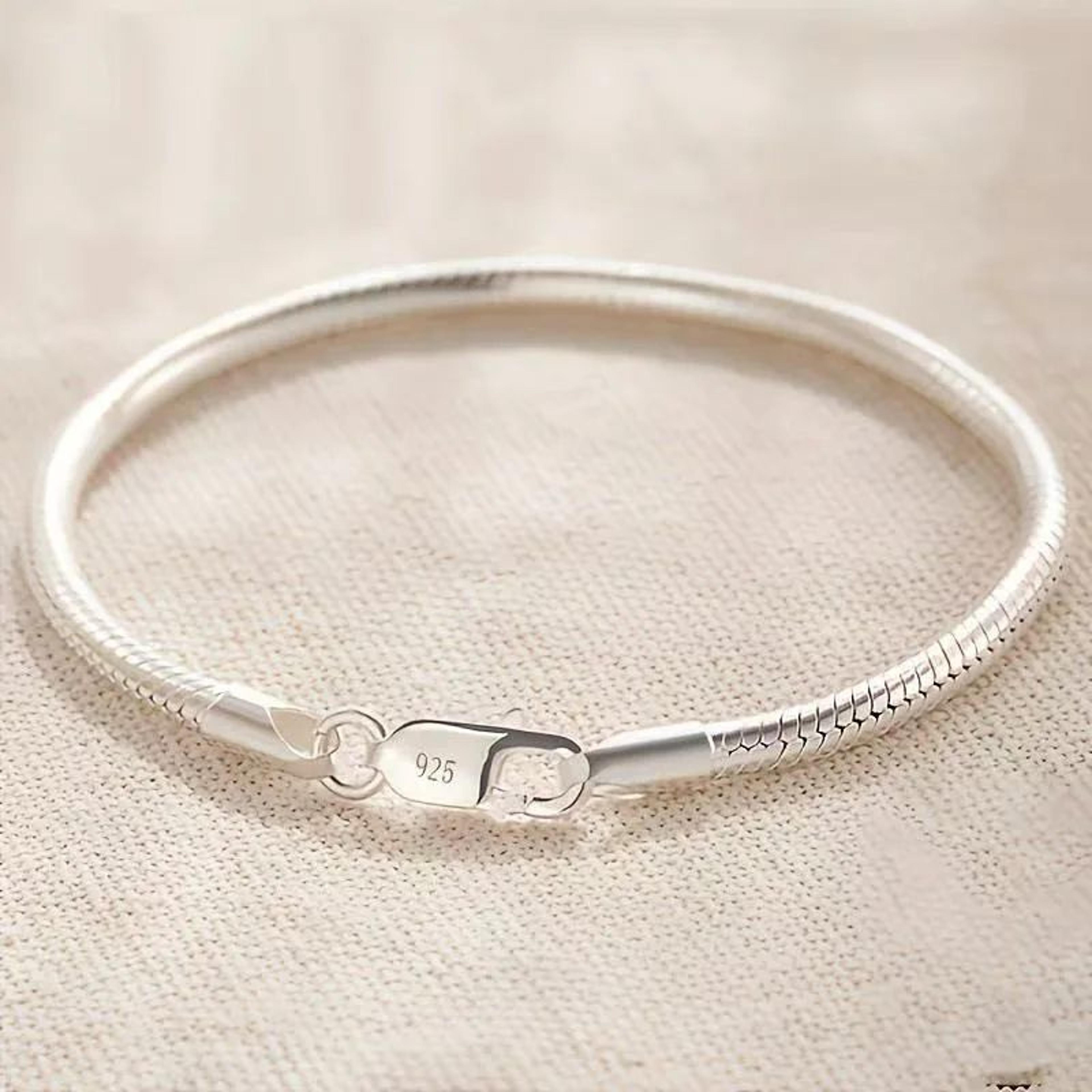 sterling silver snake chain fashion bracelet