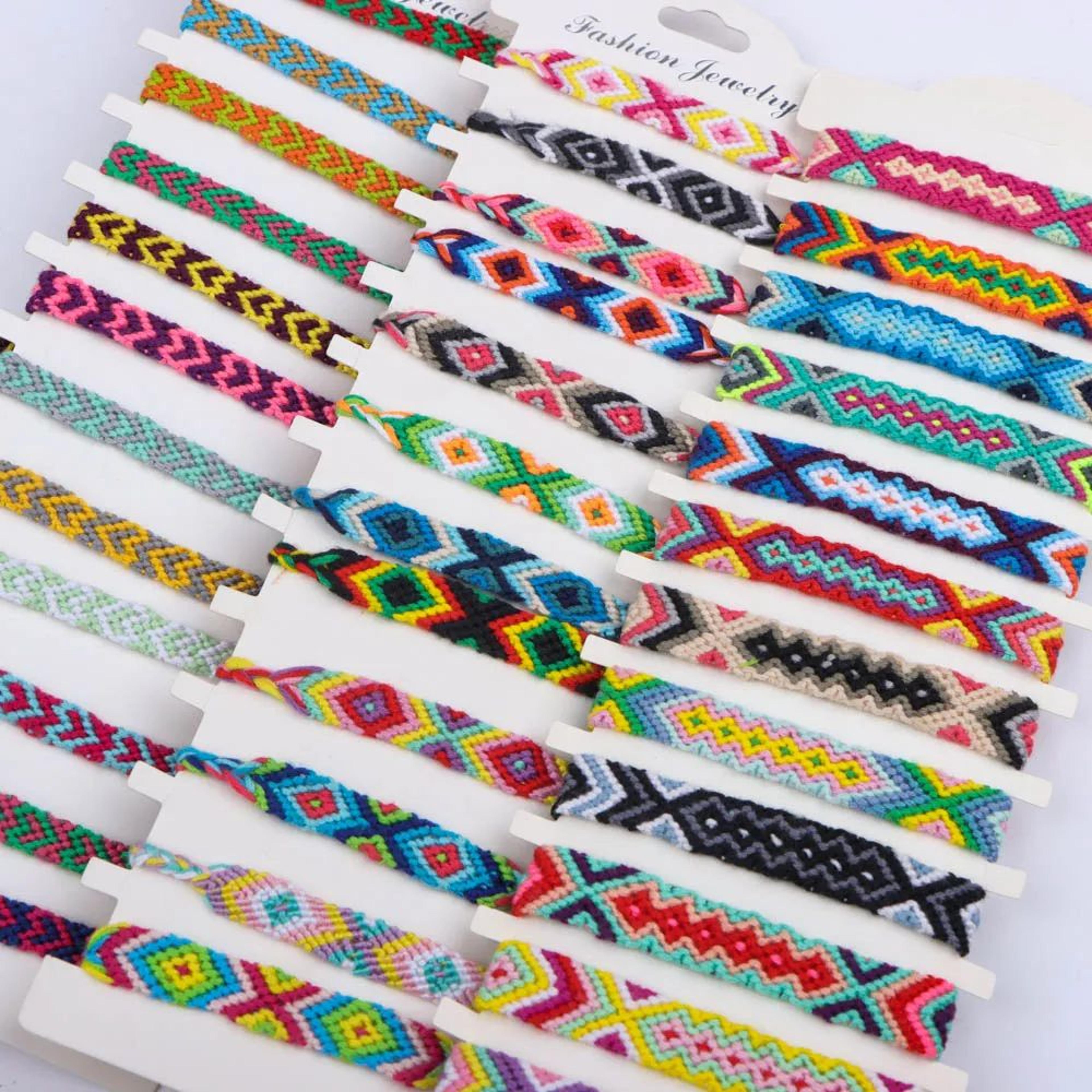 colorful bohemian woven bracelet set