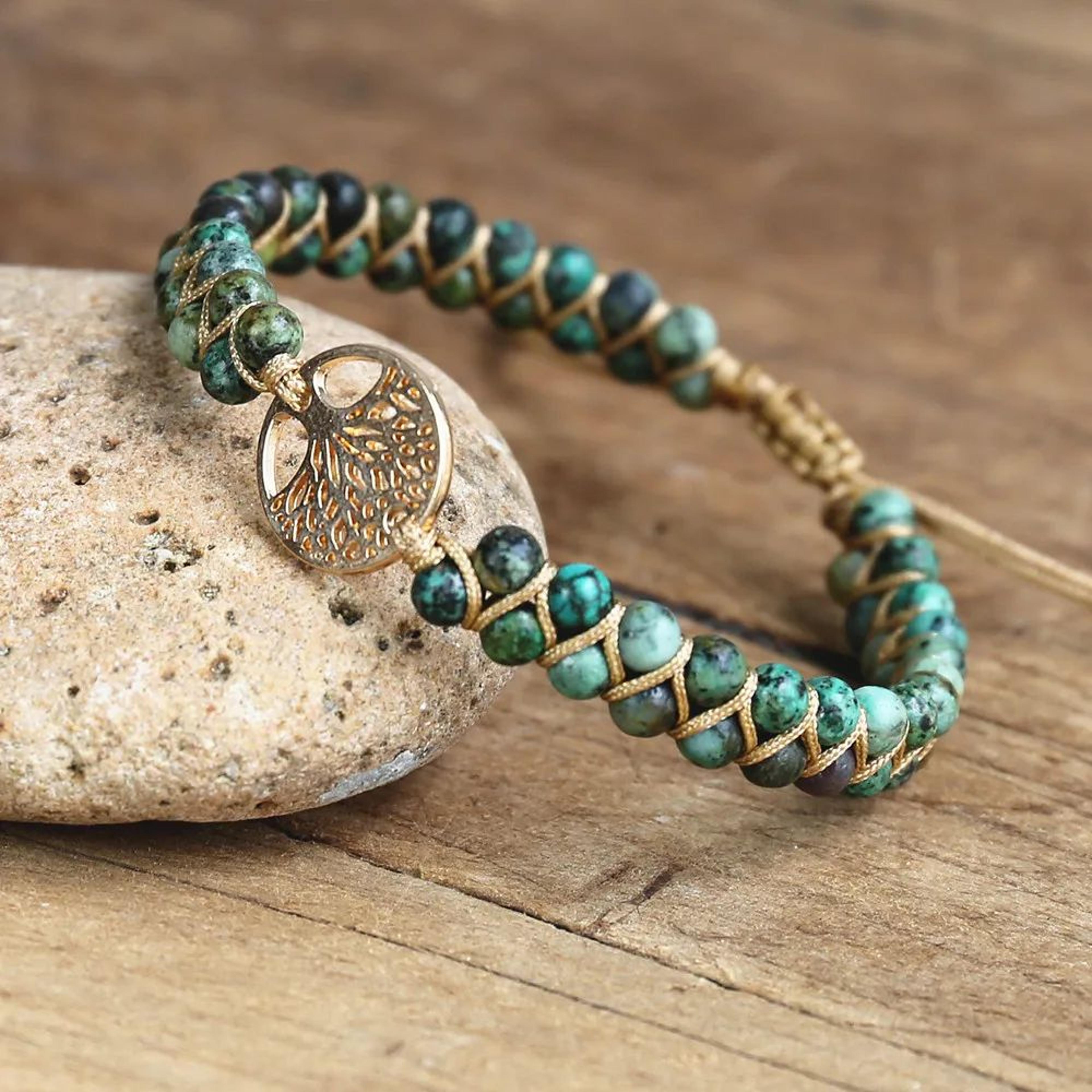 tree of life jasper beaded bracelet