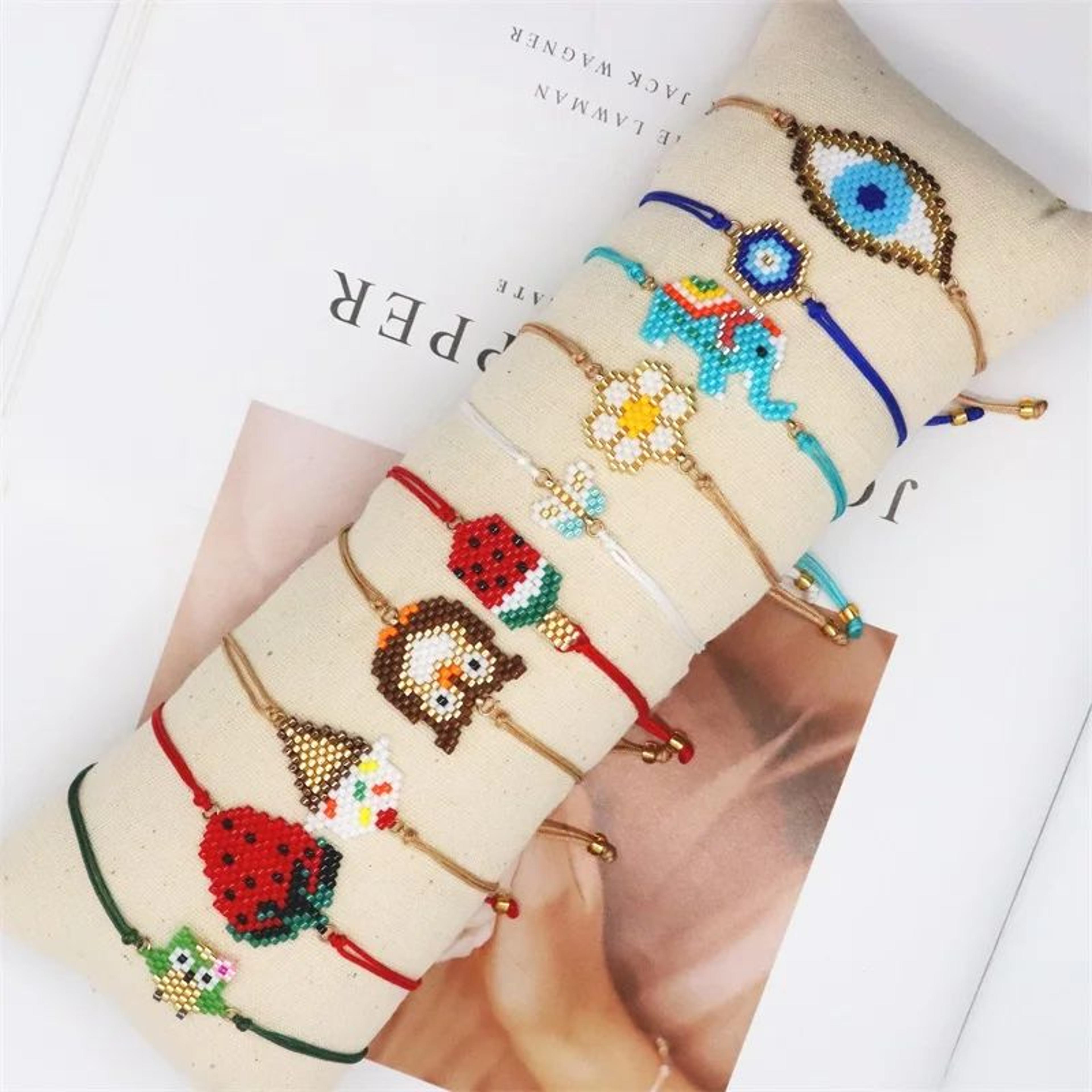bohemian miyuki flower and fruit bracelet