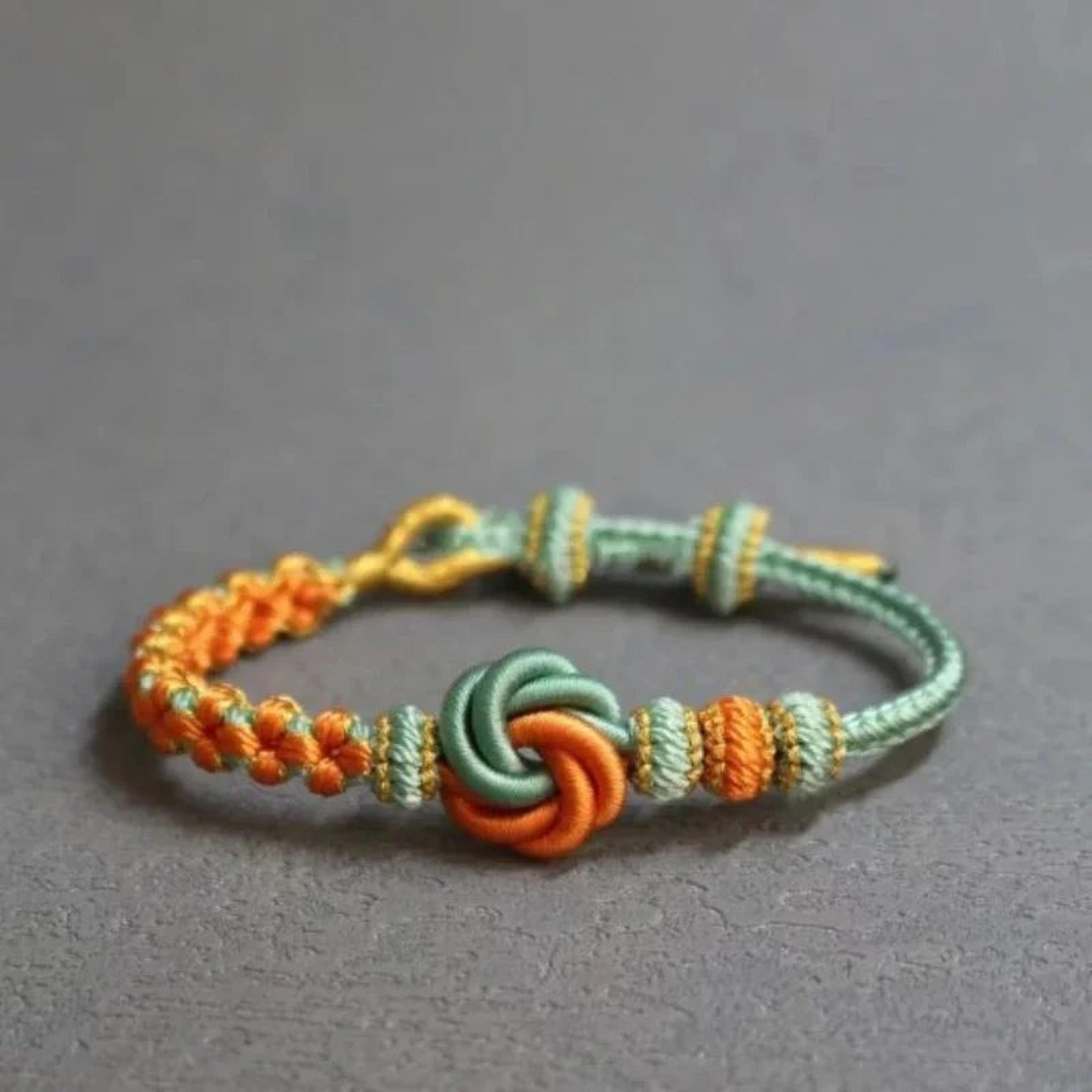 mandala knot peach blossom woven bracelet