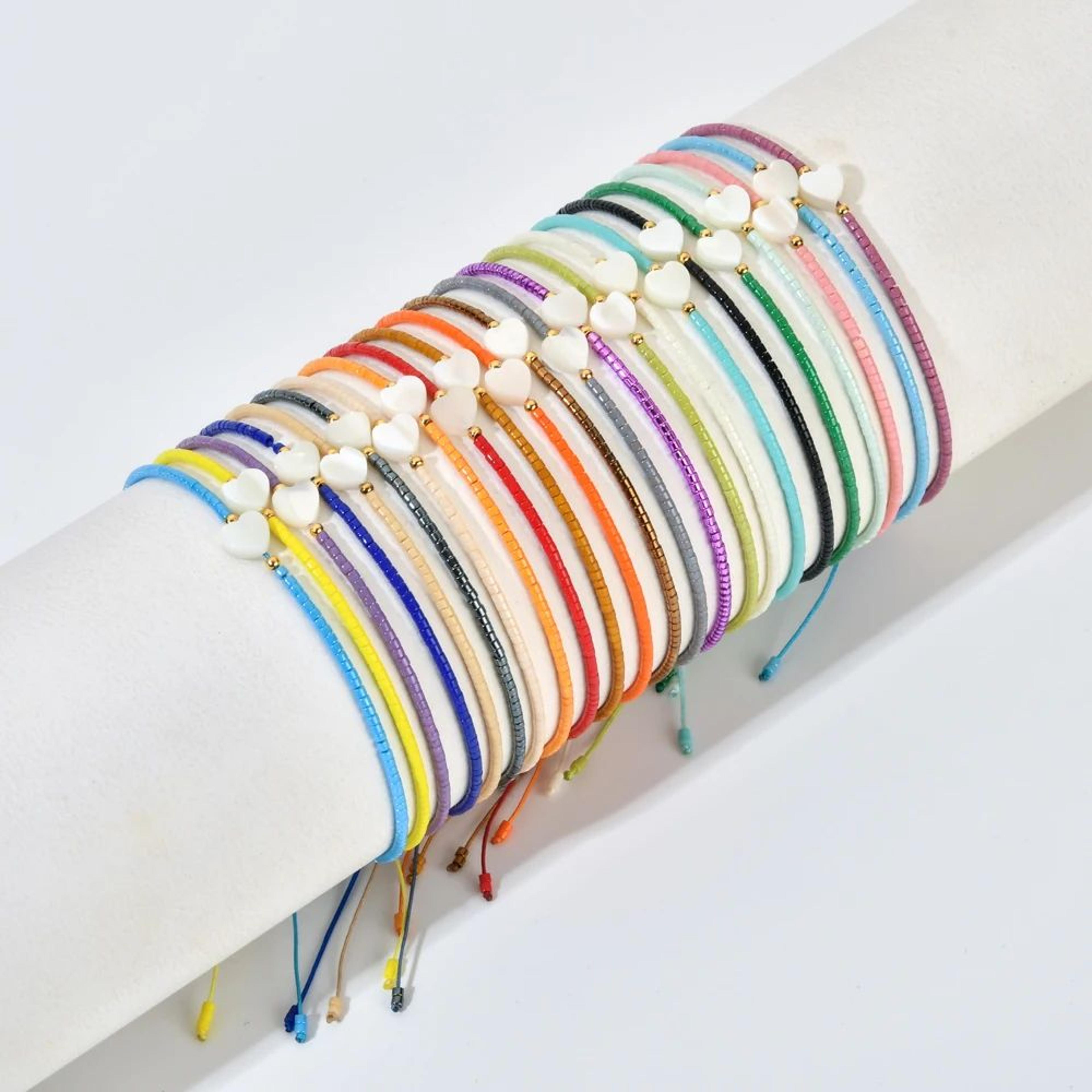 gradient miyuki shell heart beaded bracelet
