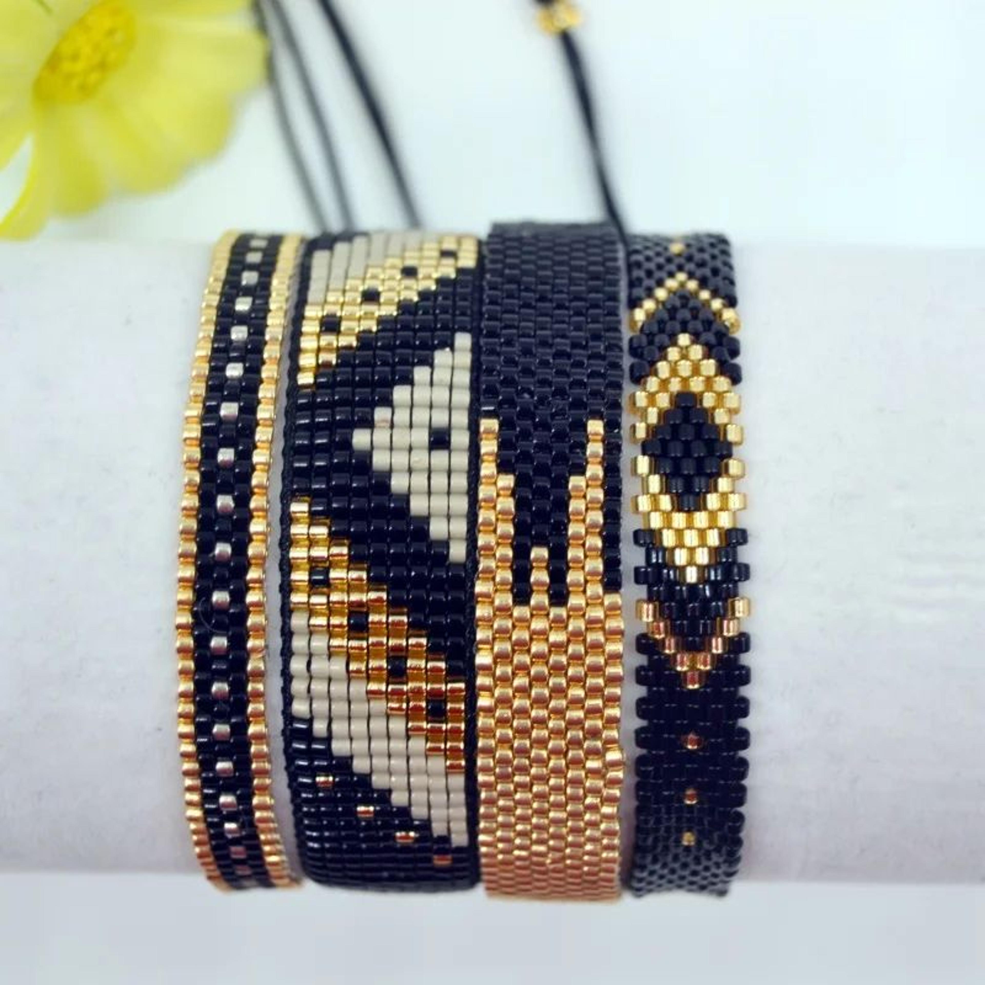 bohemian geometric arrow beaded bracelet set