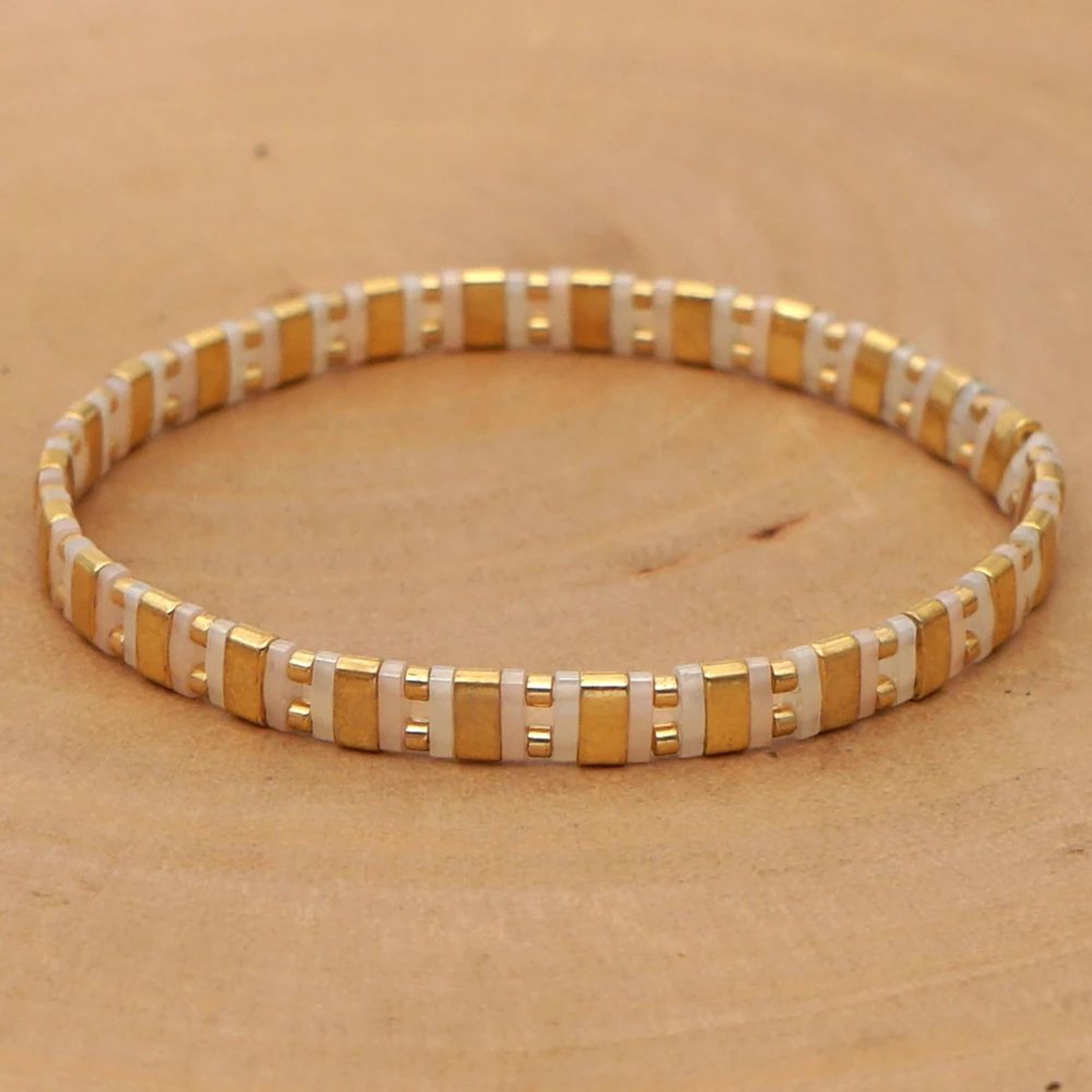boho gold tila beaded bracelet