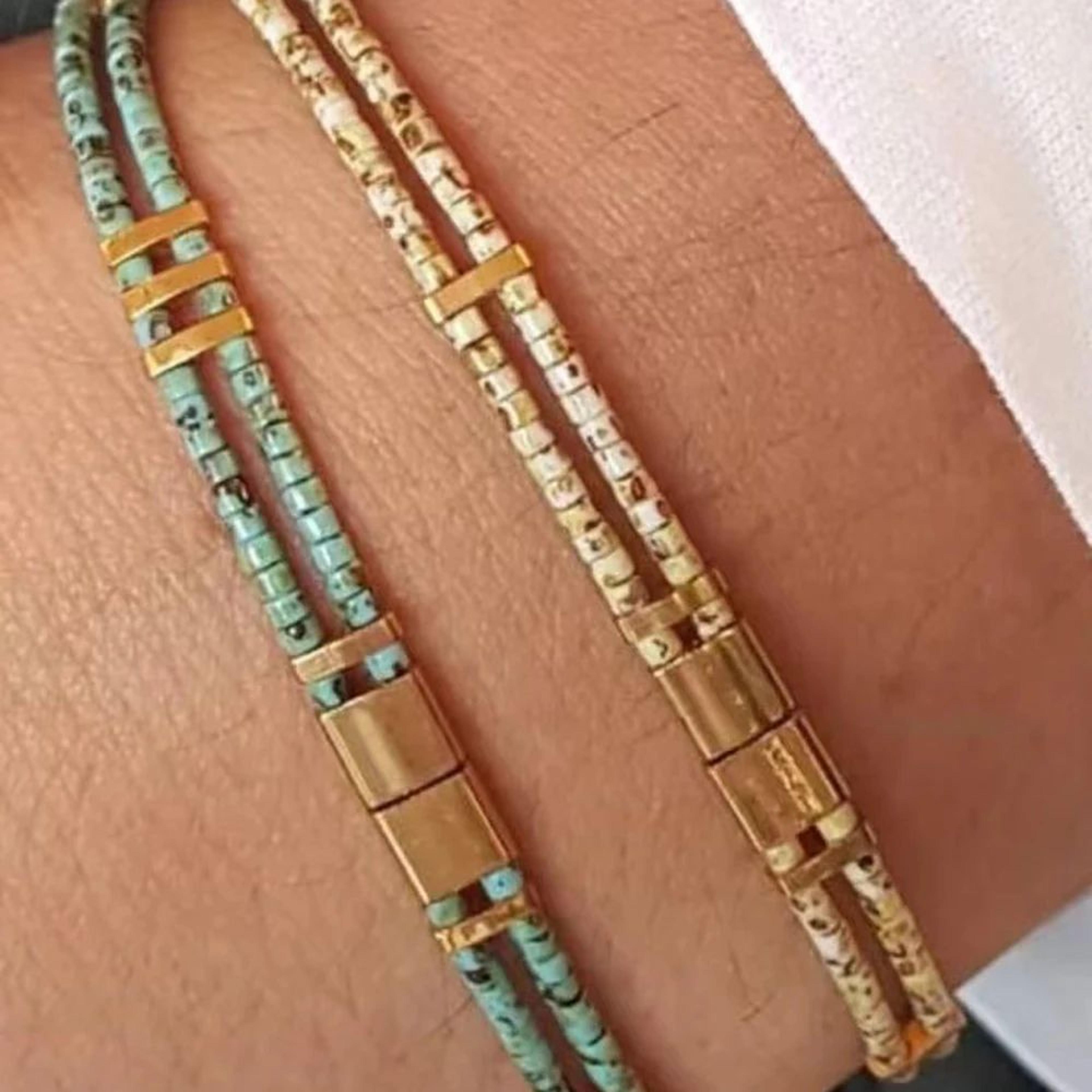 colorful boho miyuki tila bead bracelet