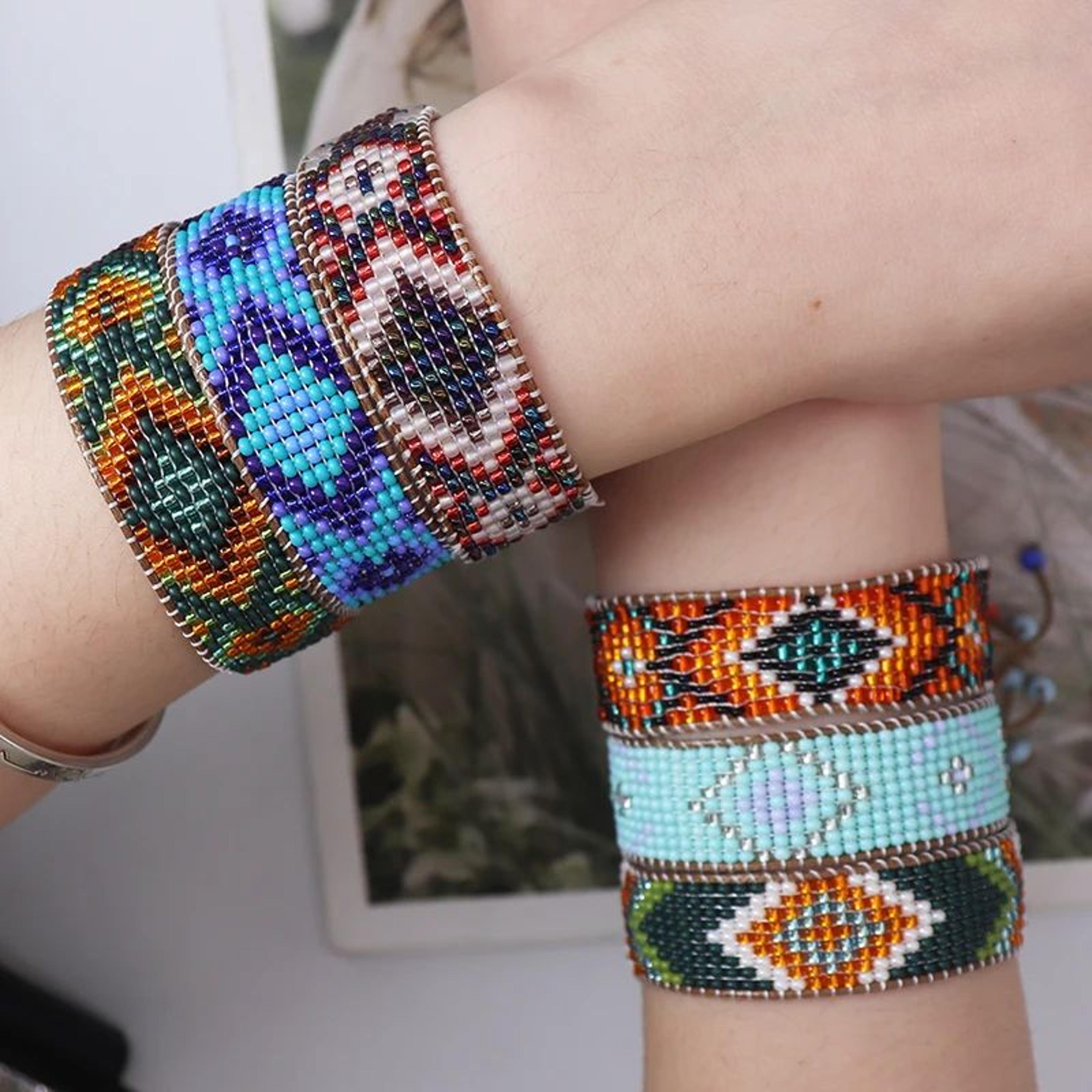 colorful geometric miyuki bead bracelet