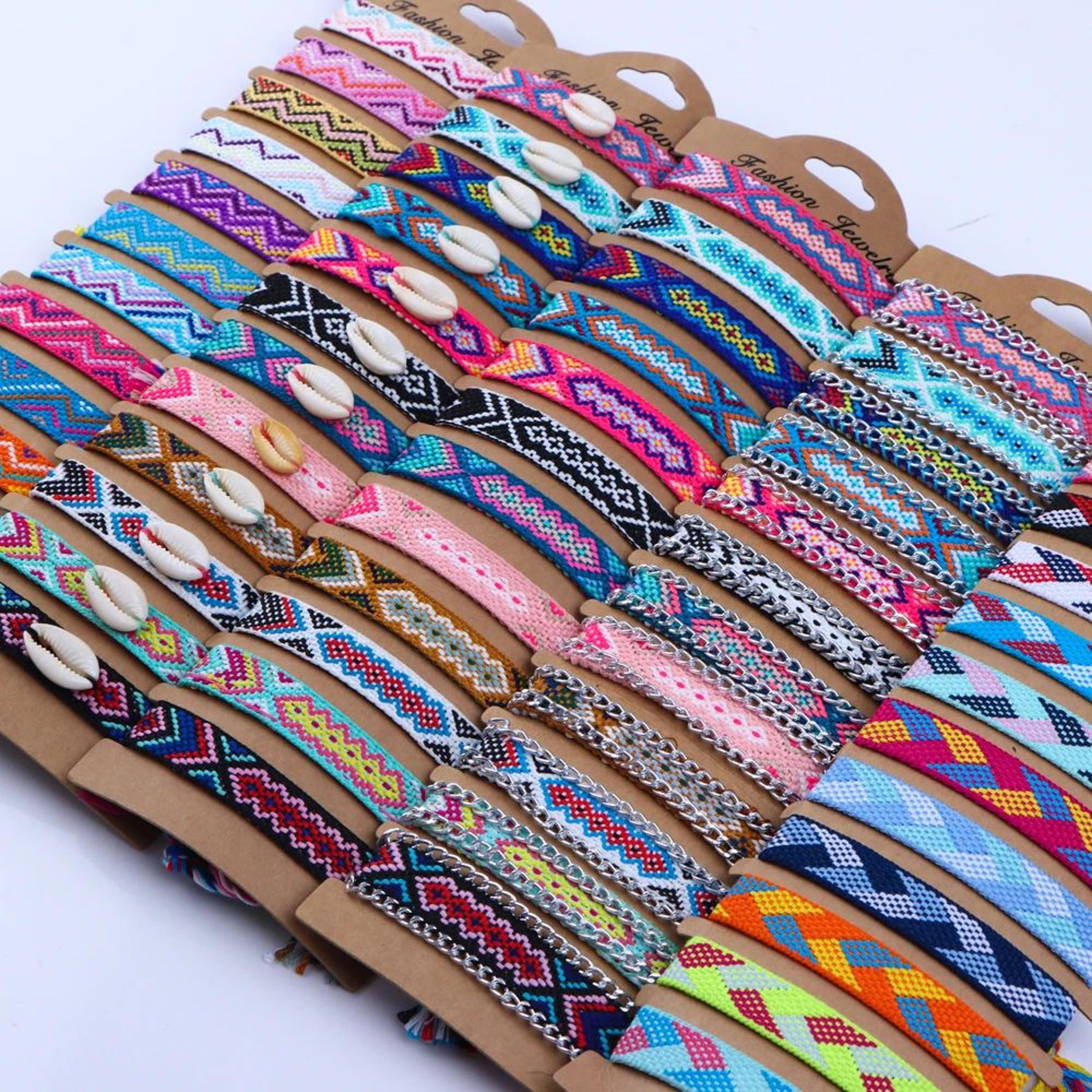 boho shell woven bracelet set