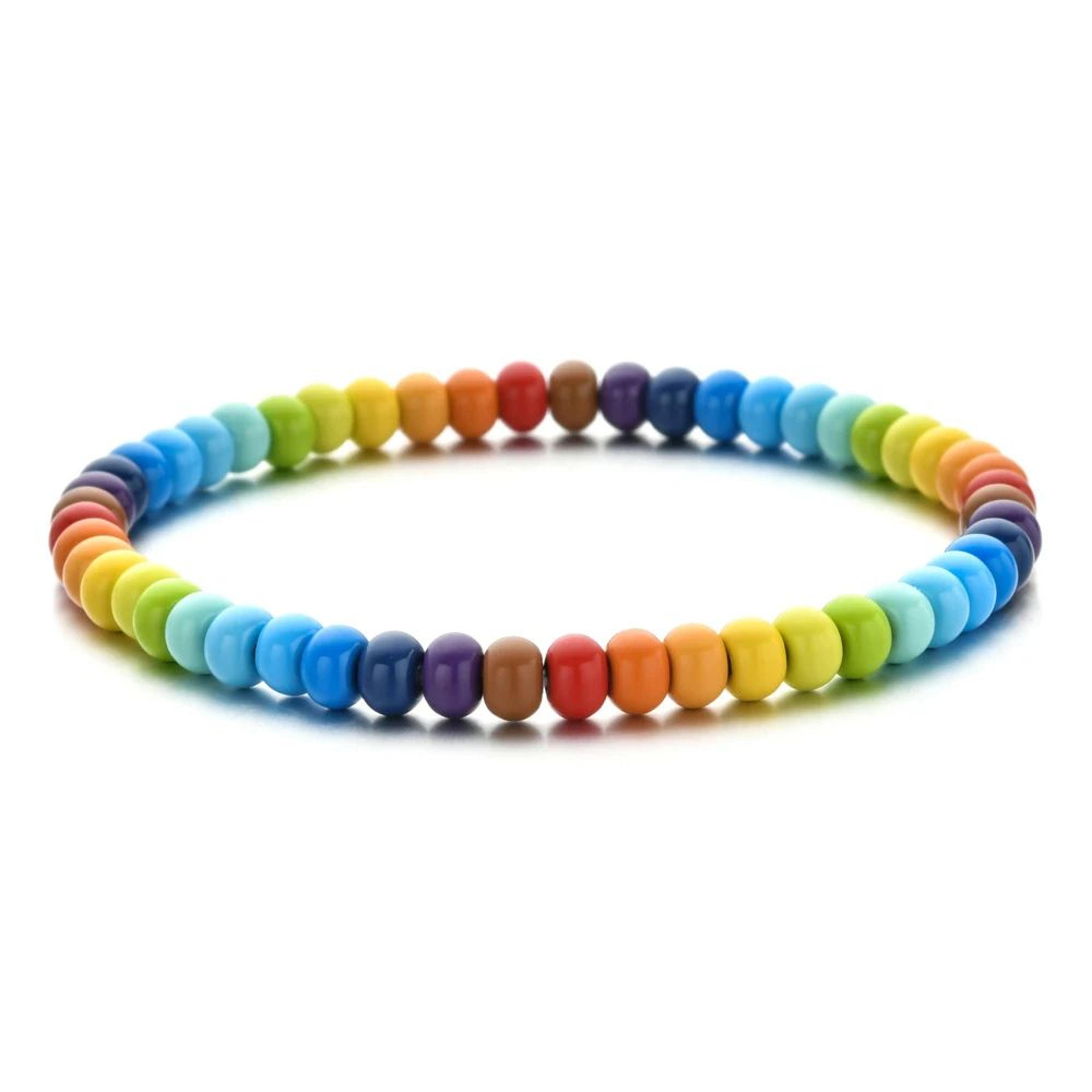 rainbow colorful beaded friendship bracelet