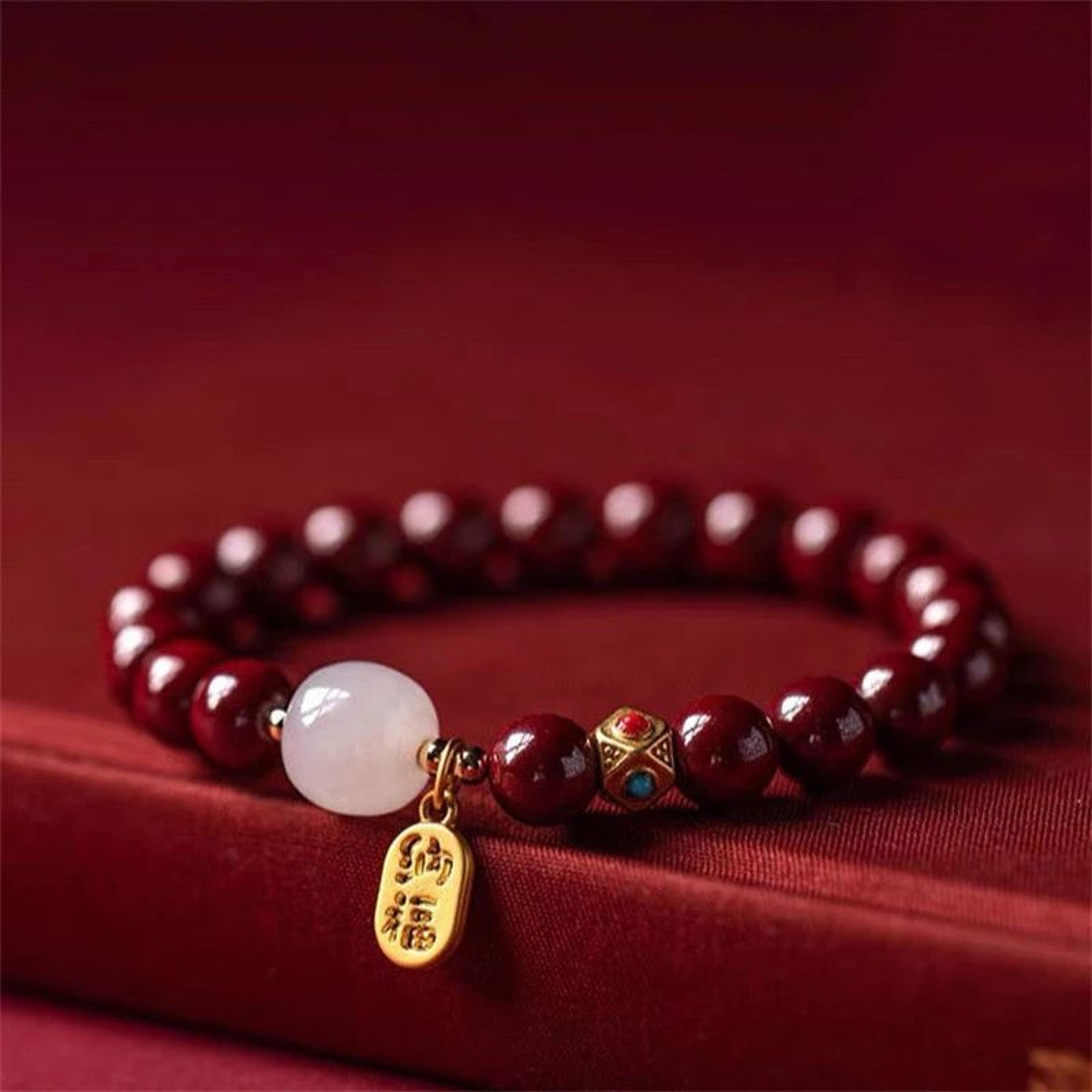 lucky wealth red string bead bracelet