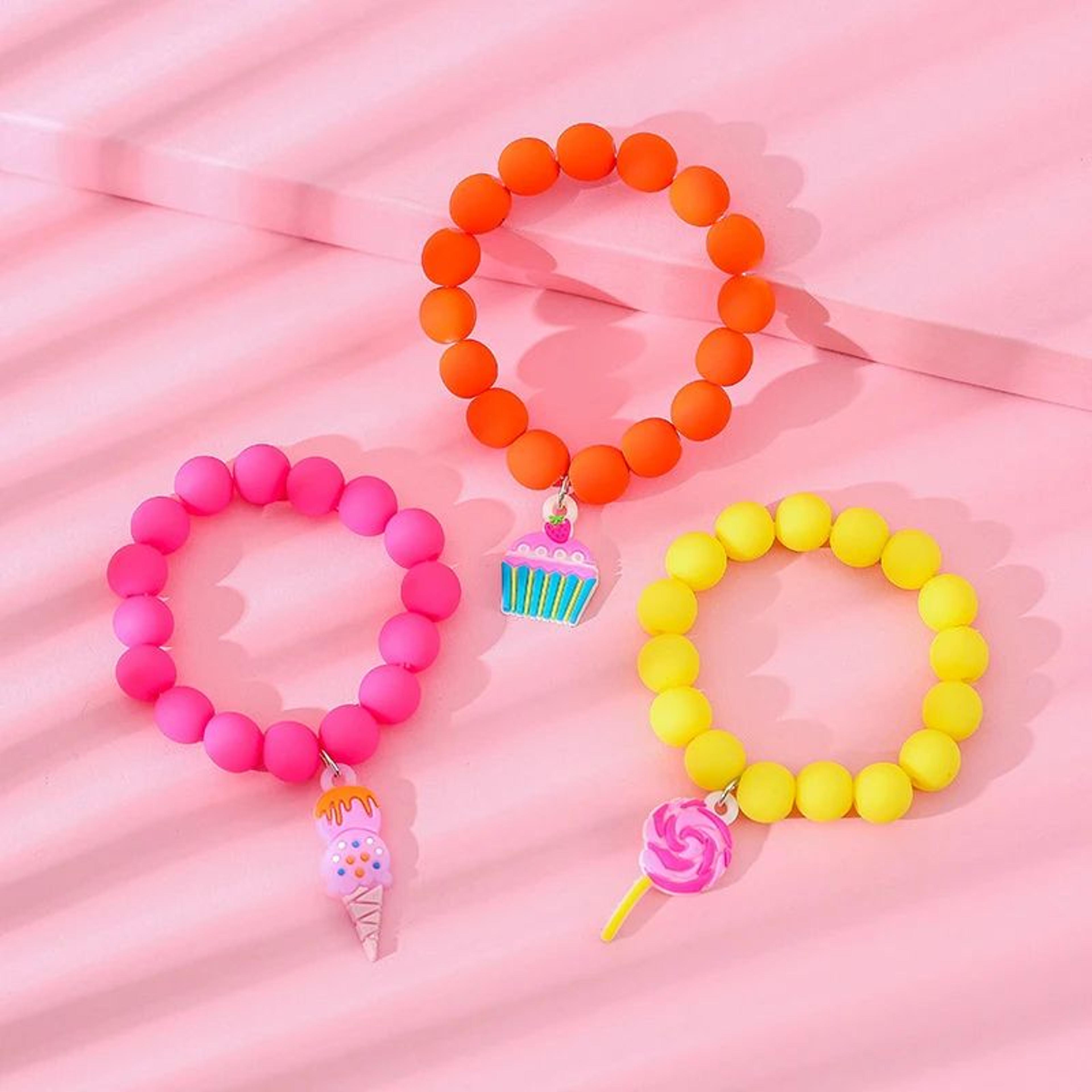candy color ice cream charm bracelet set