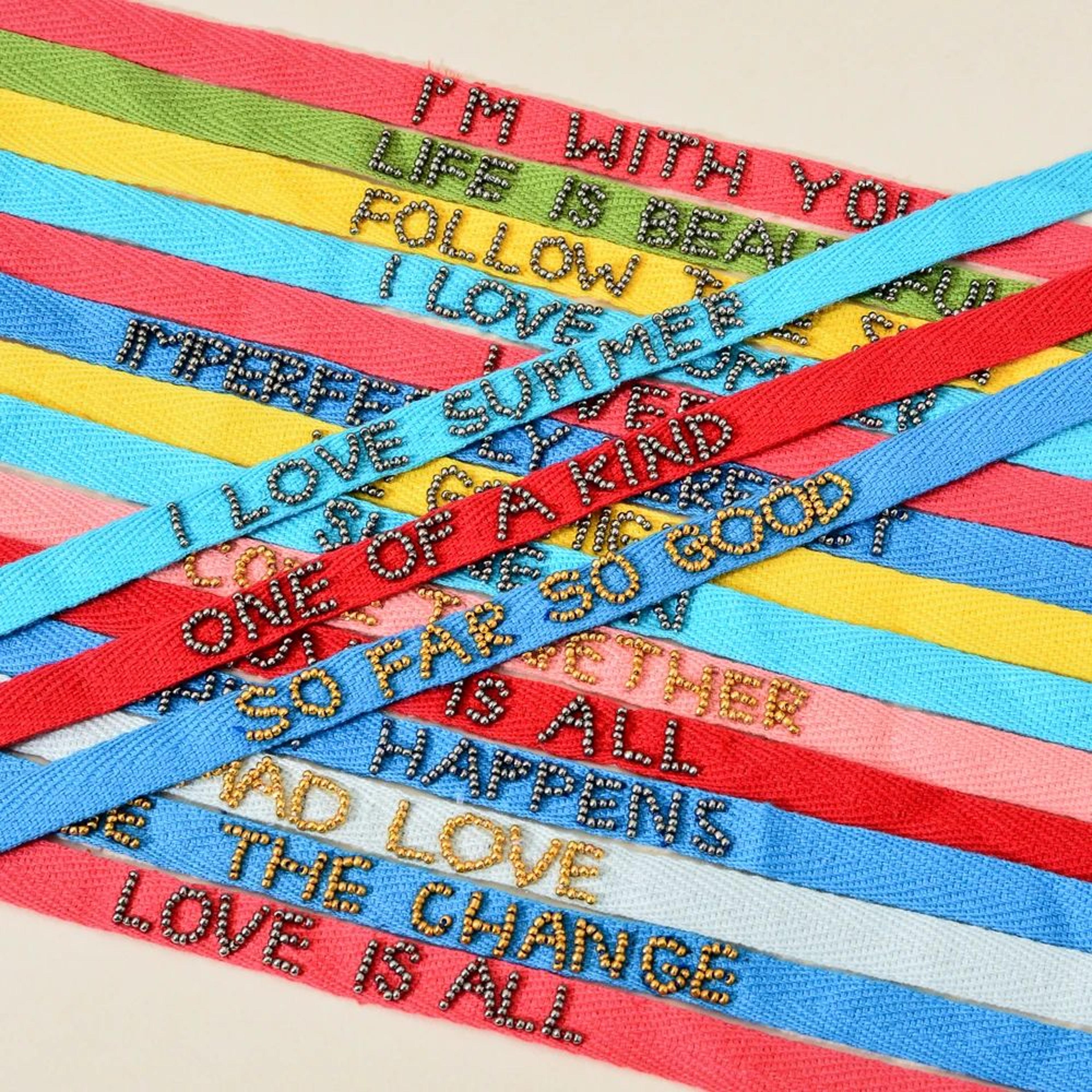 colorful boho miyuki ribbon bead bracelet