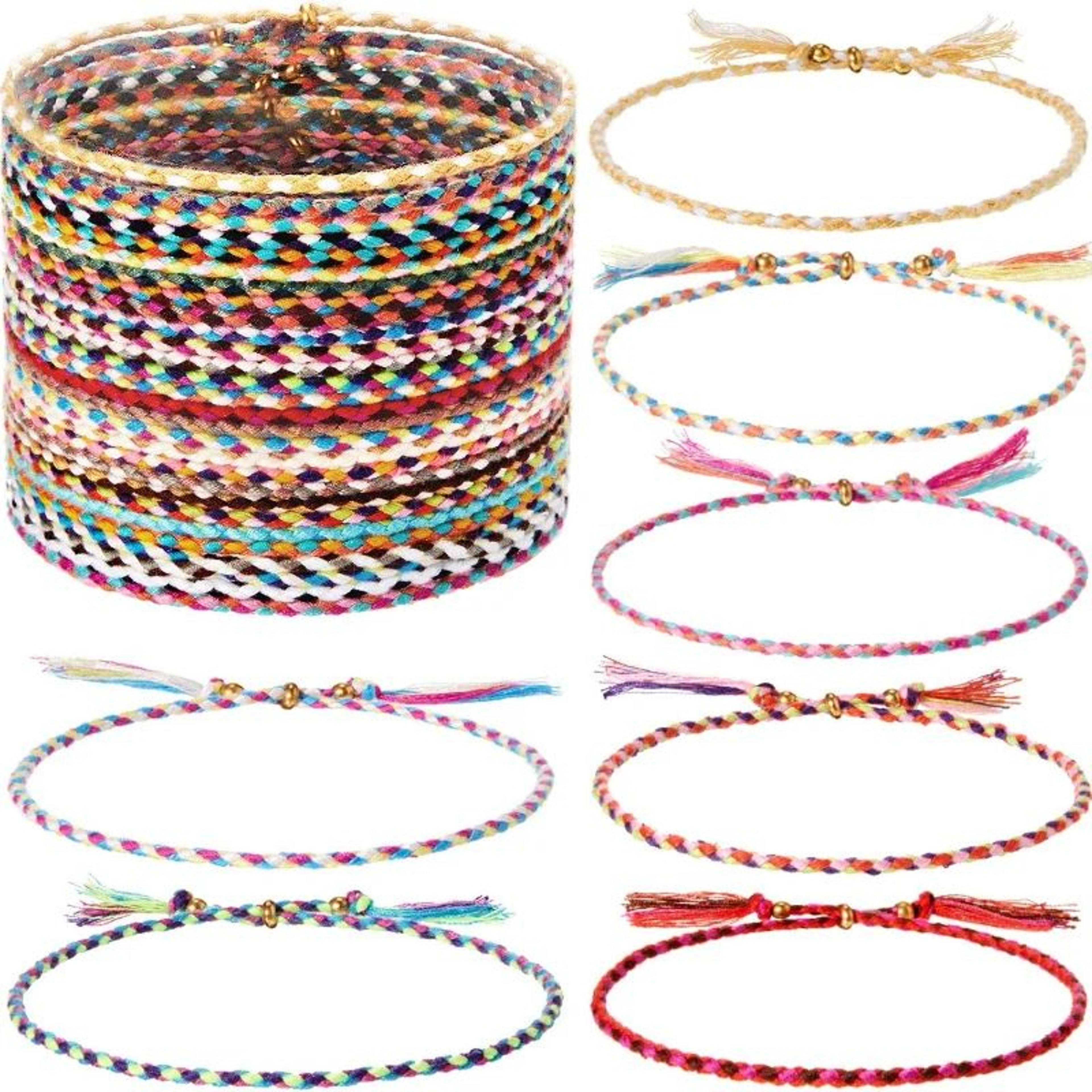 colorful woven friendship bracelet set