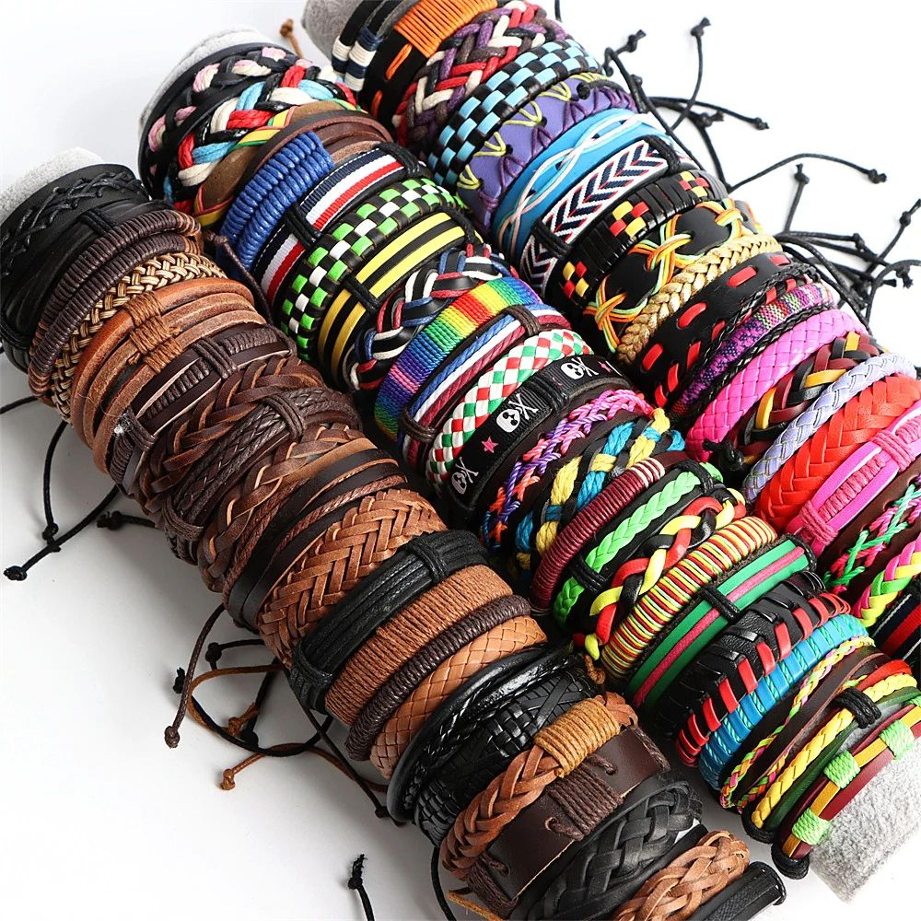 vintage leather cuff bracelet set