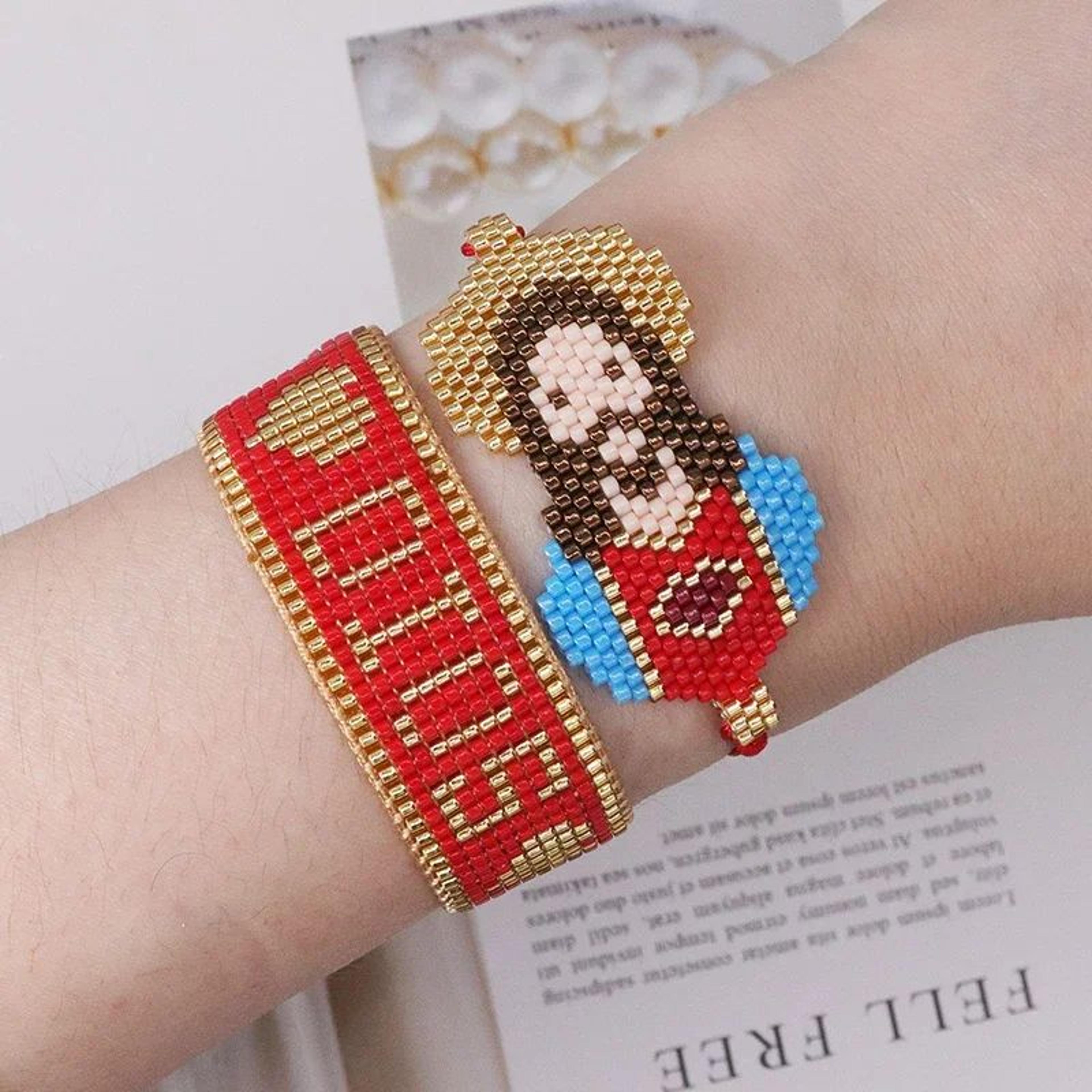 jesus dios miyuki beaded bracelet