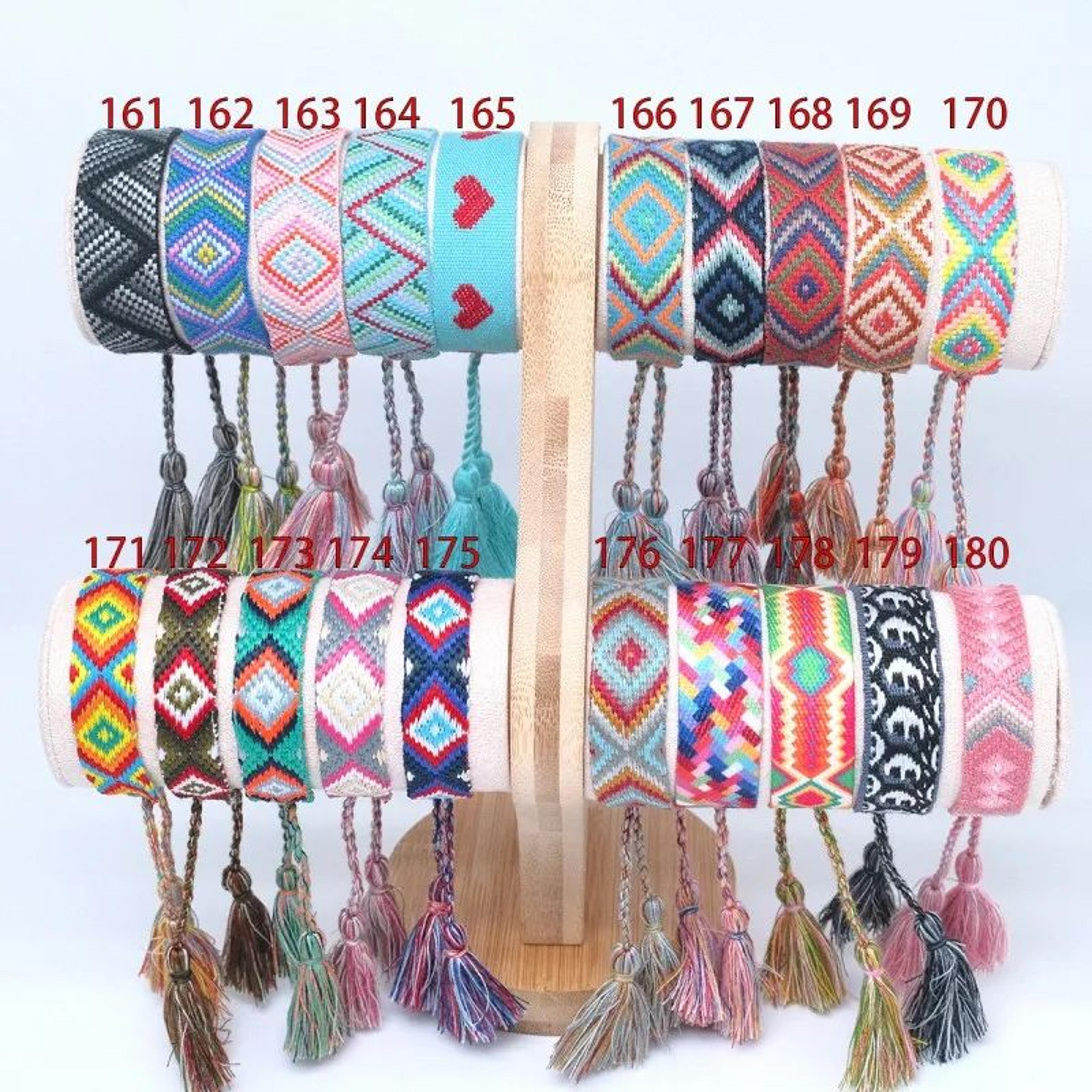 colorful boho tassel woven friendship bracelet