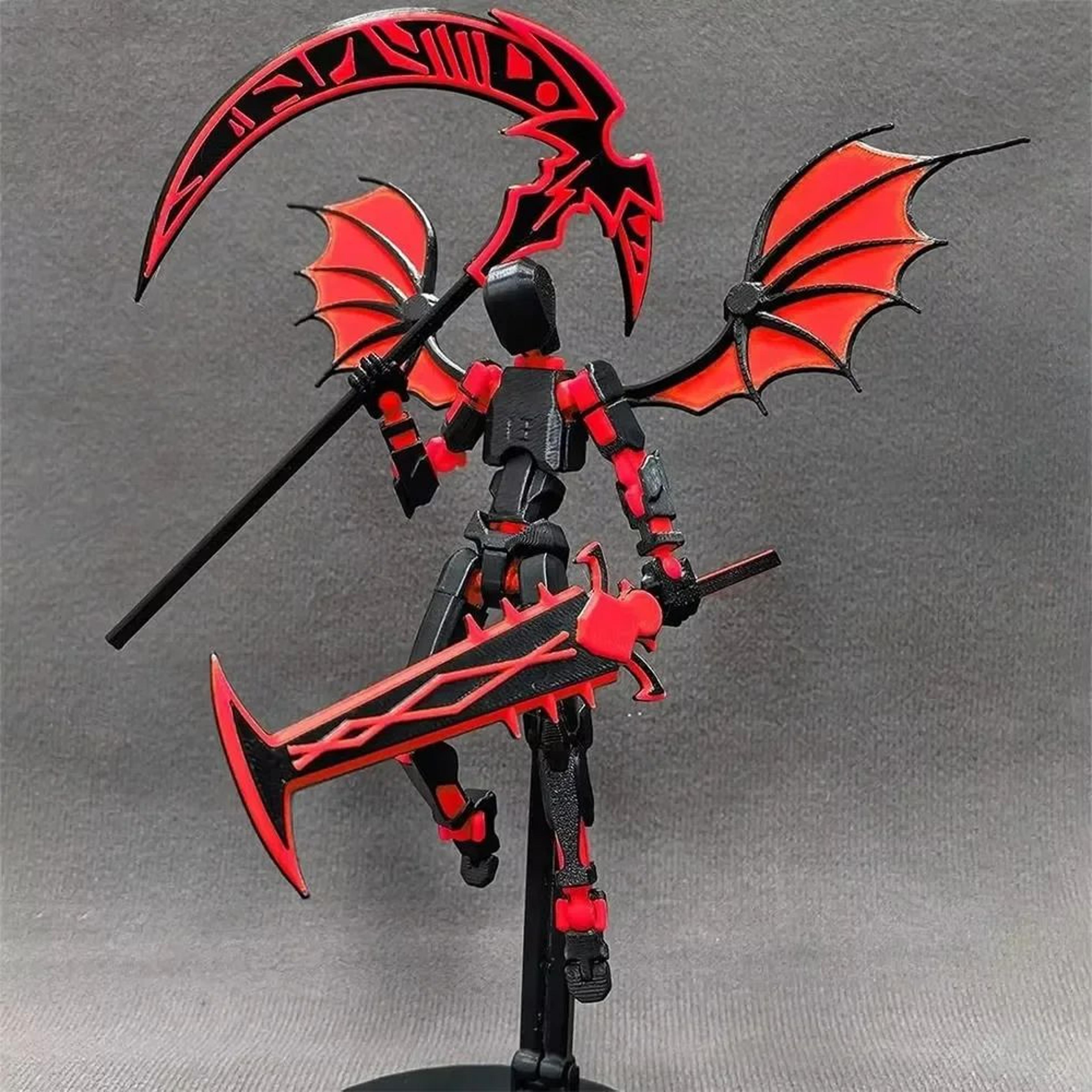 3d printed articulated reaper robot figure