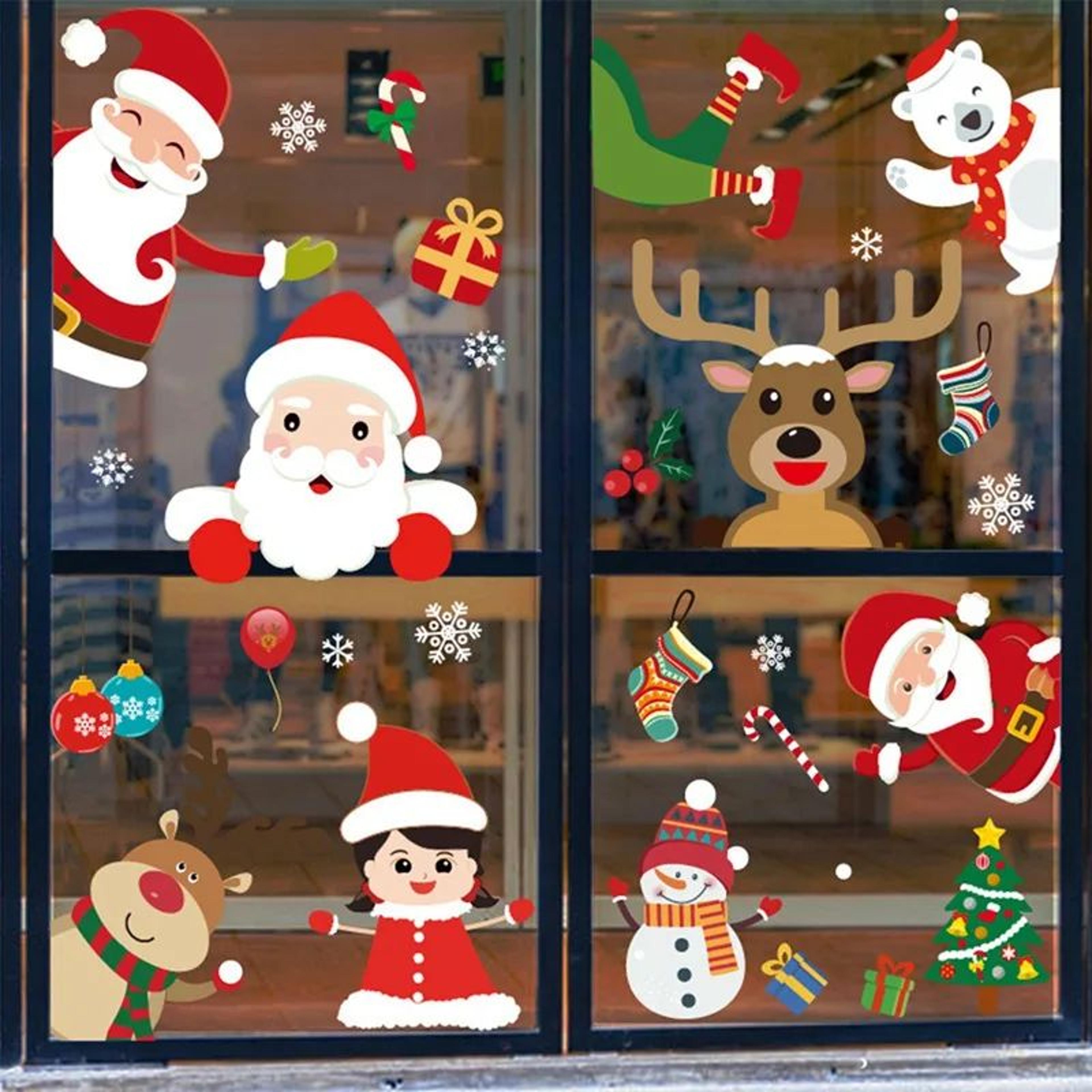 merry christmas festive window and wall stickers