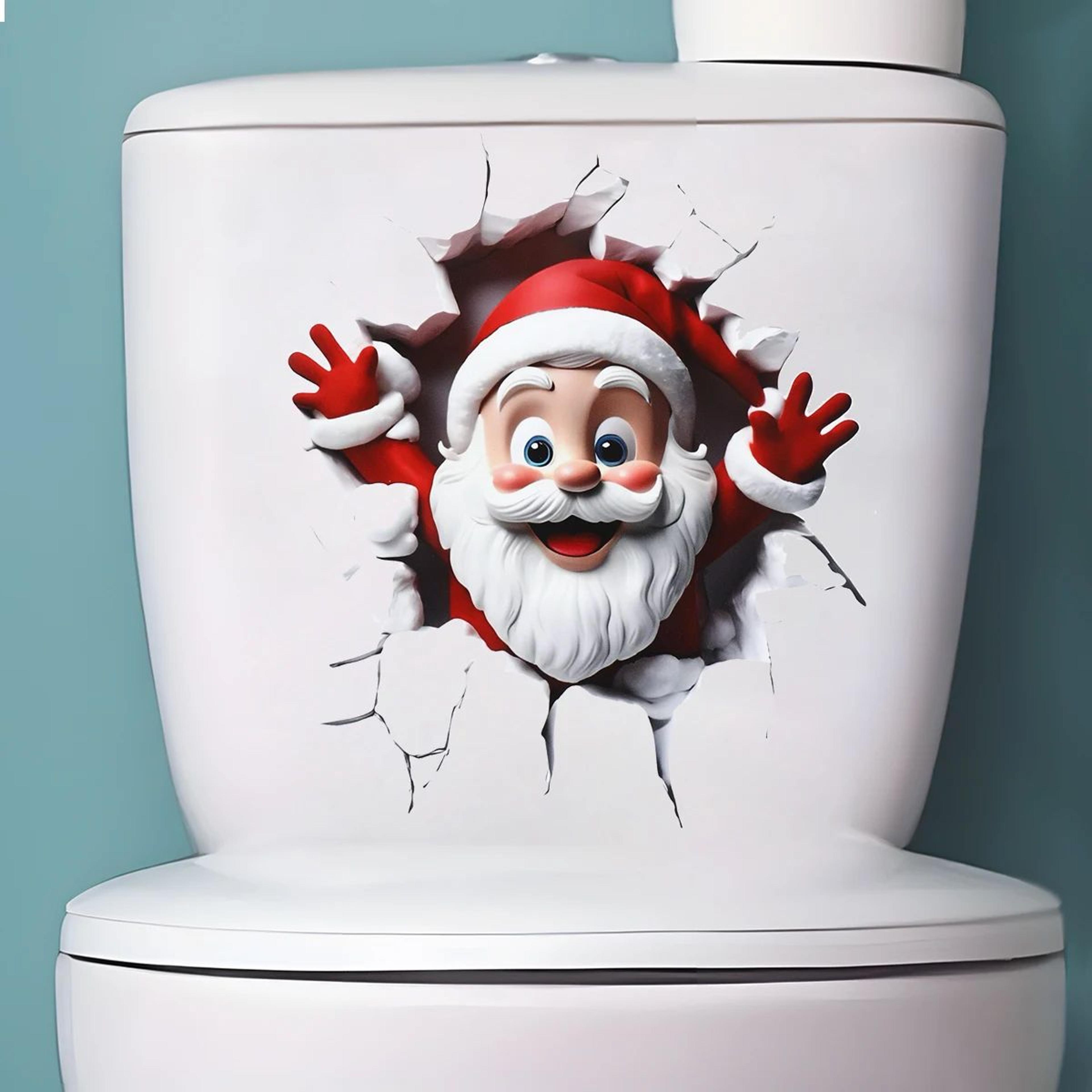 funny christmas toilet sticker holiday decoration