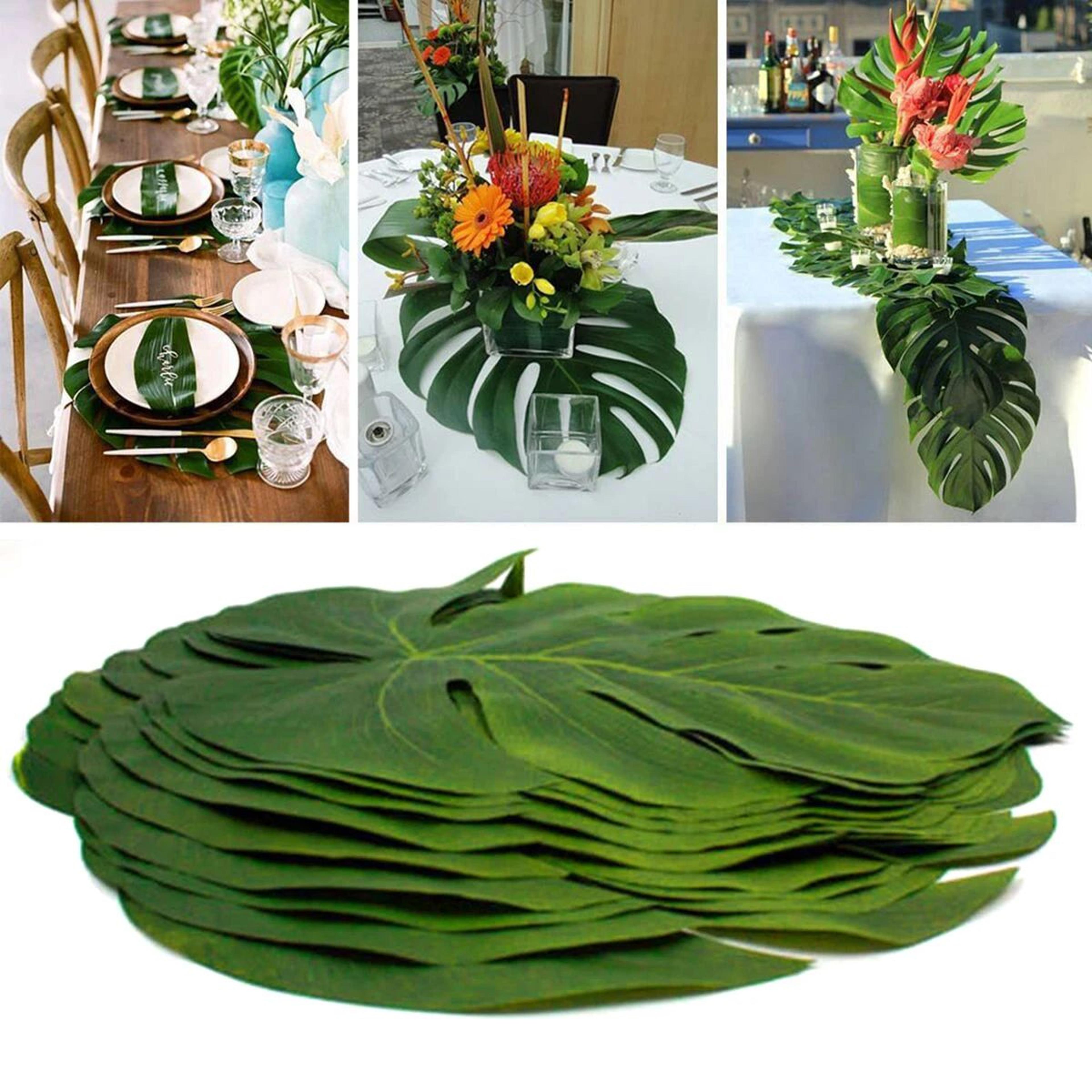 artificial tropical palm leaves party decor
