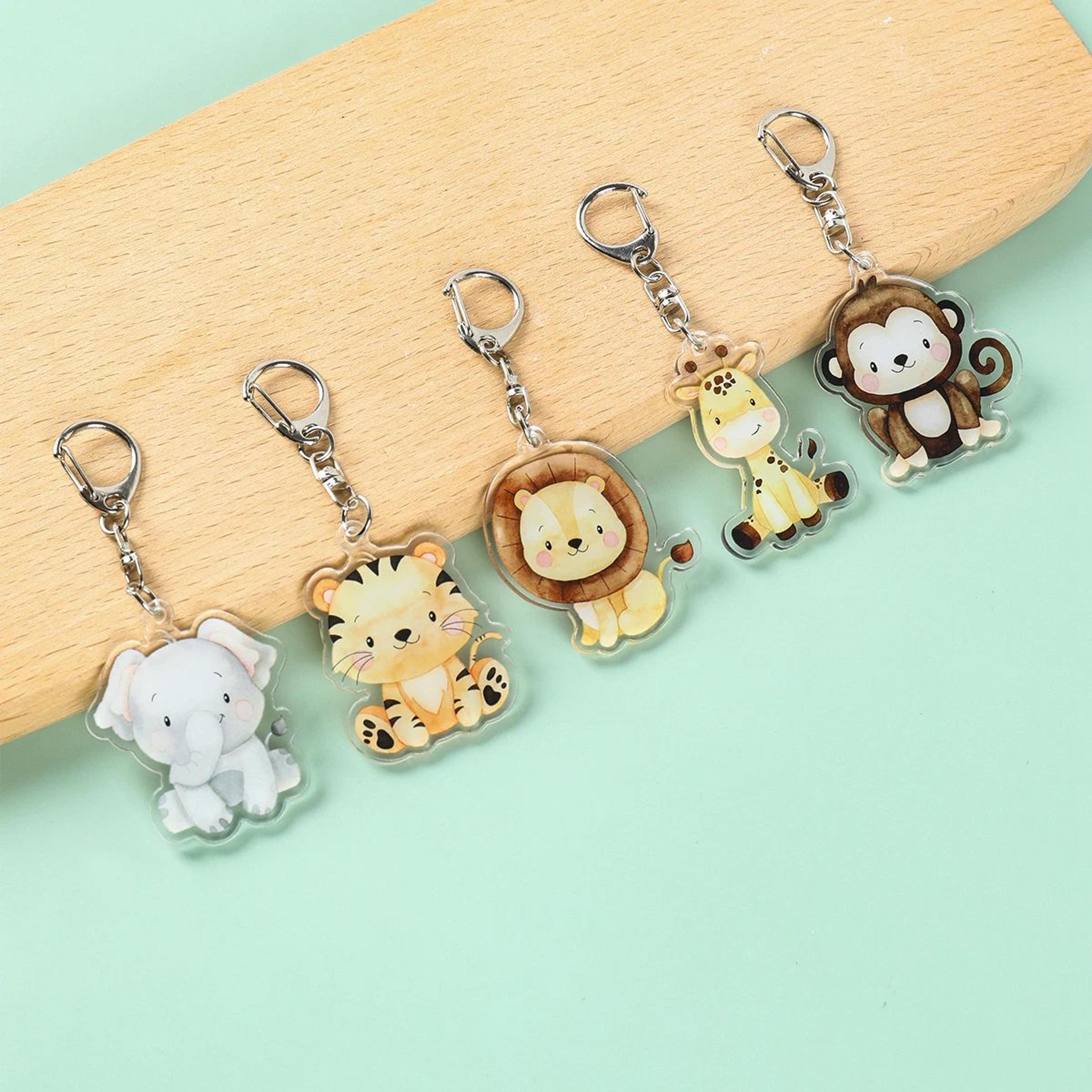 jungle animal safari party keychains