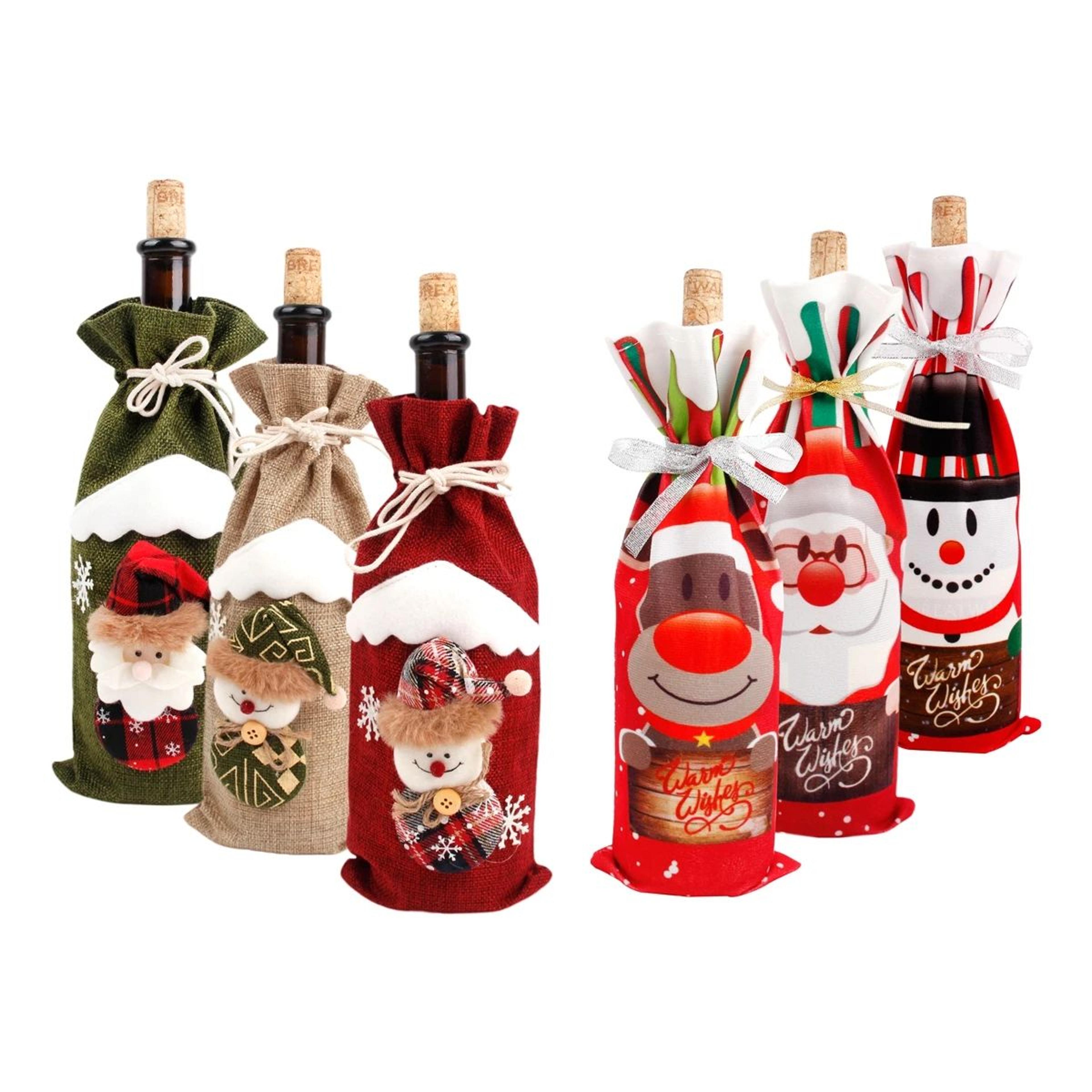festive christmas wine bottle cover