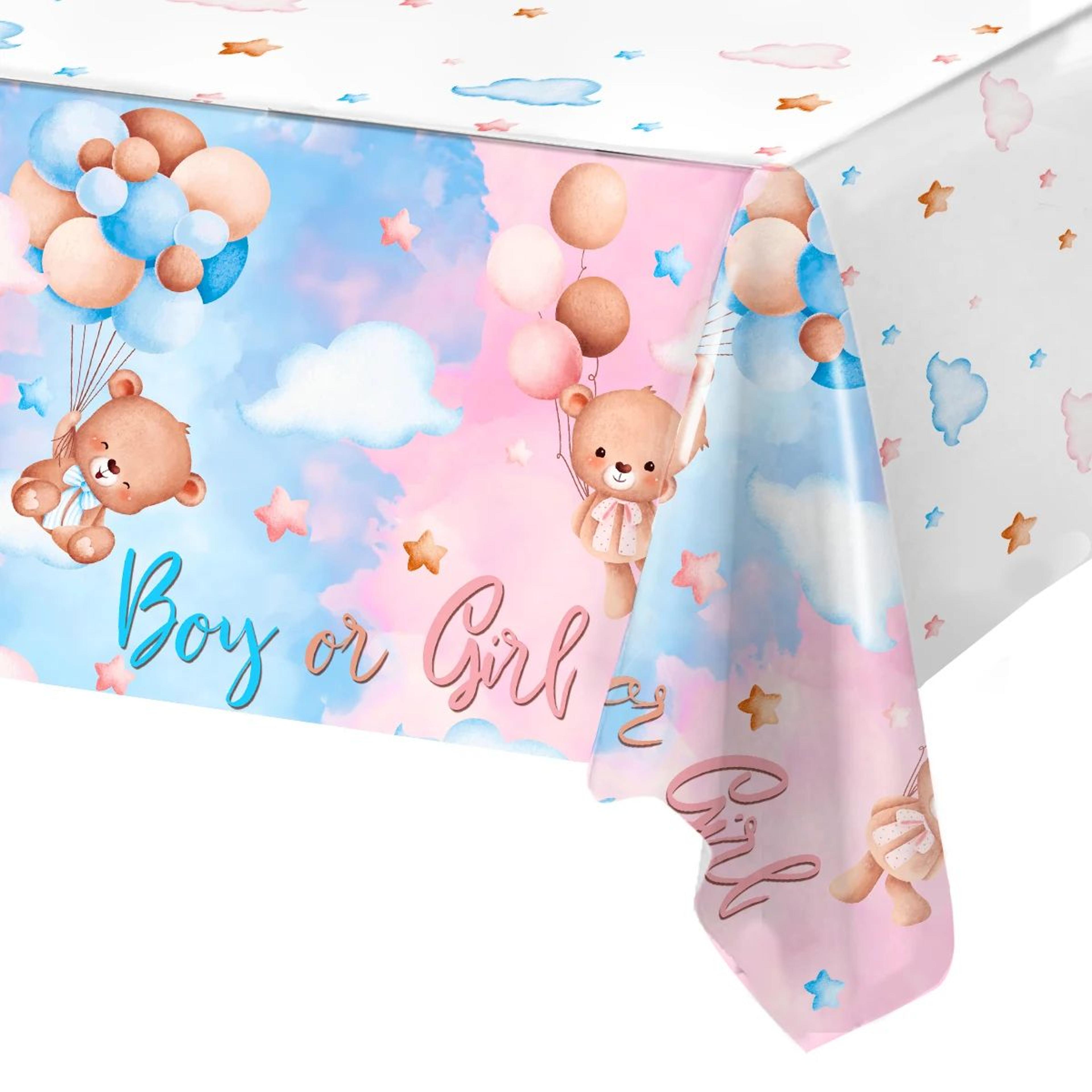 boy or girl gender reveal party tablecloth