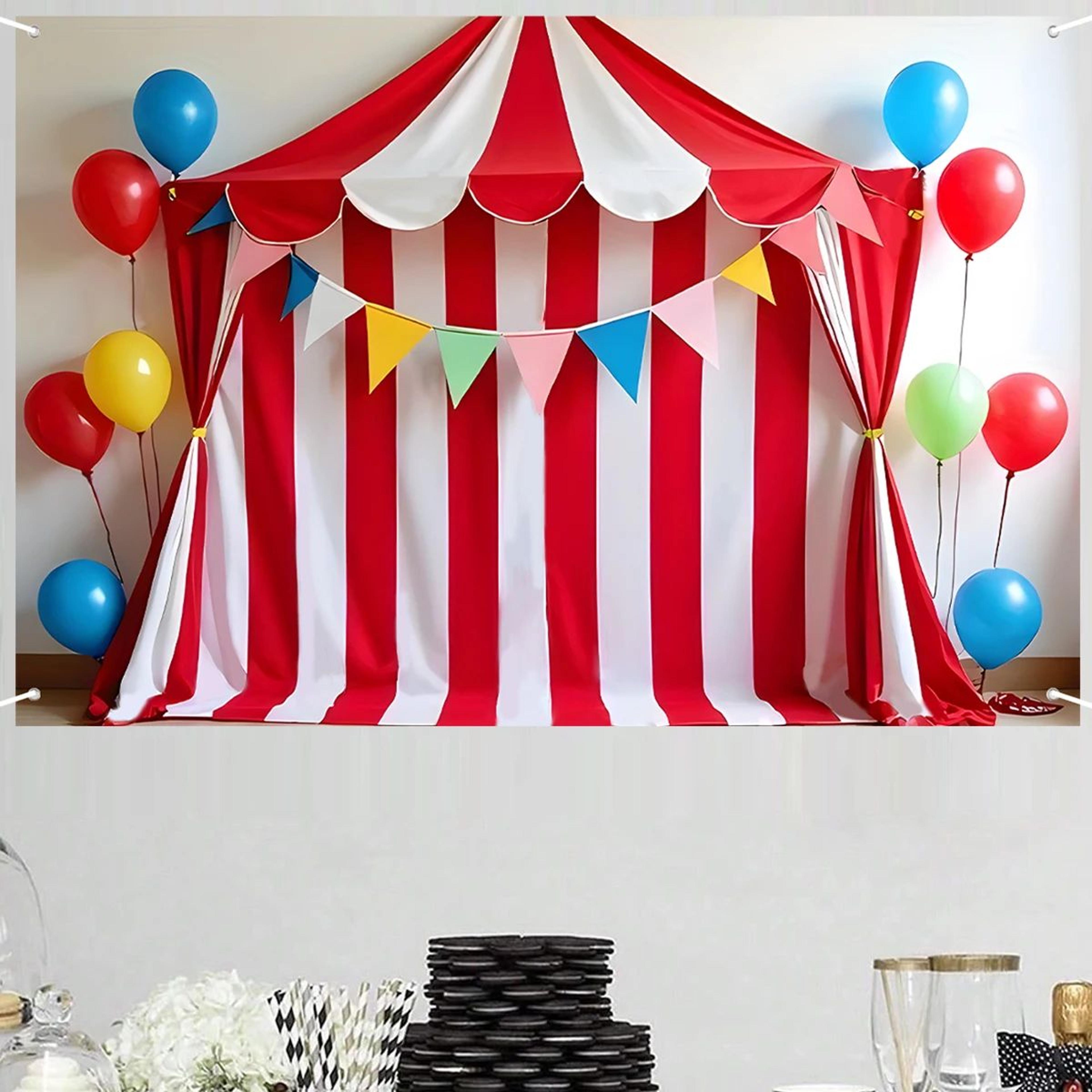 carnival circus birthday party backdrop banner