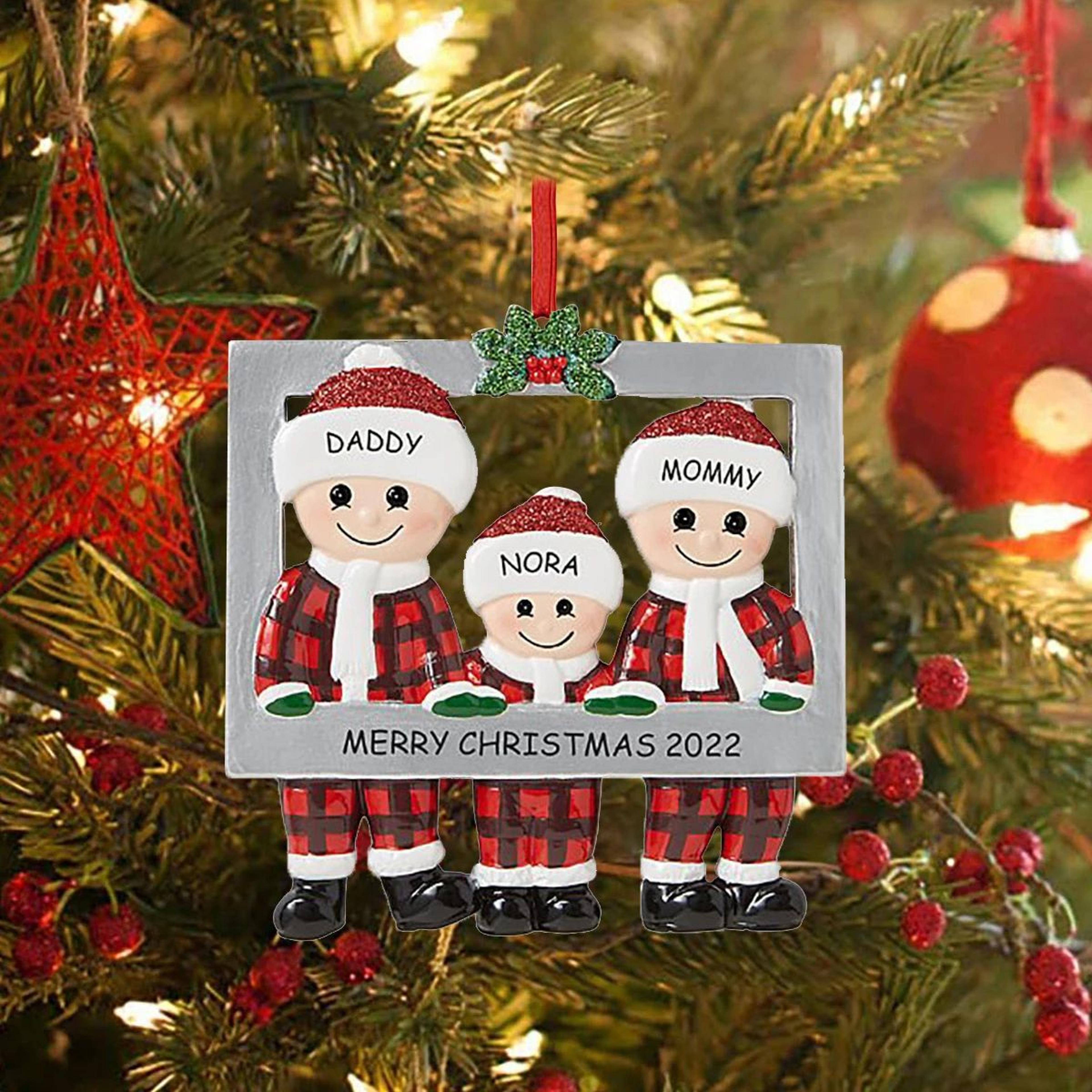 christmas family tree hanging ornament