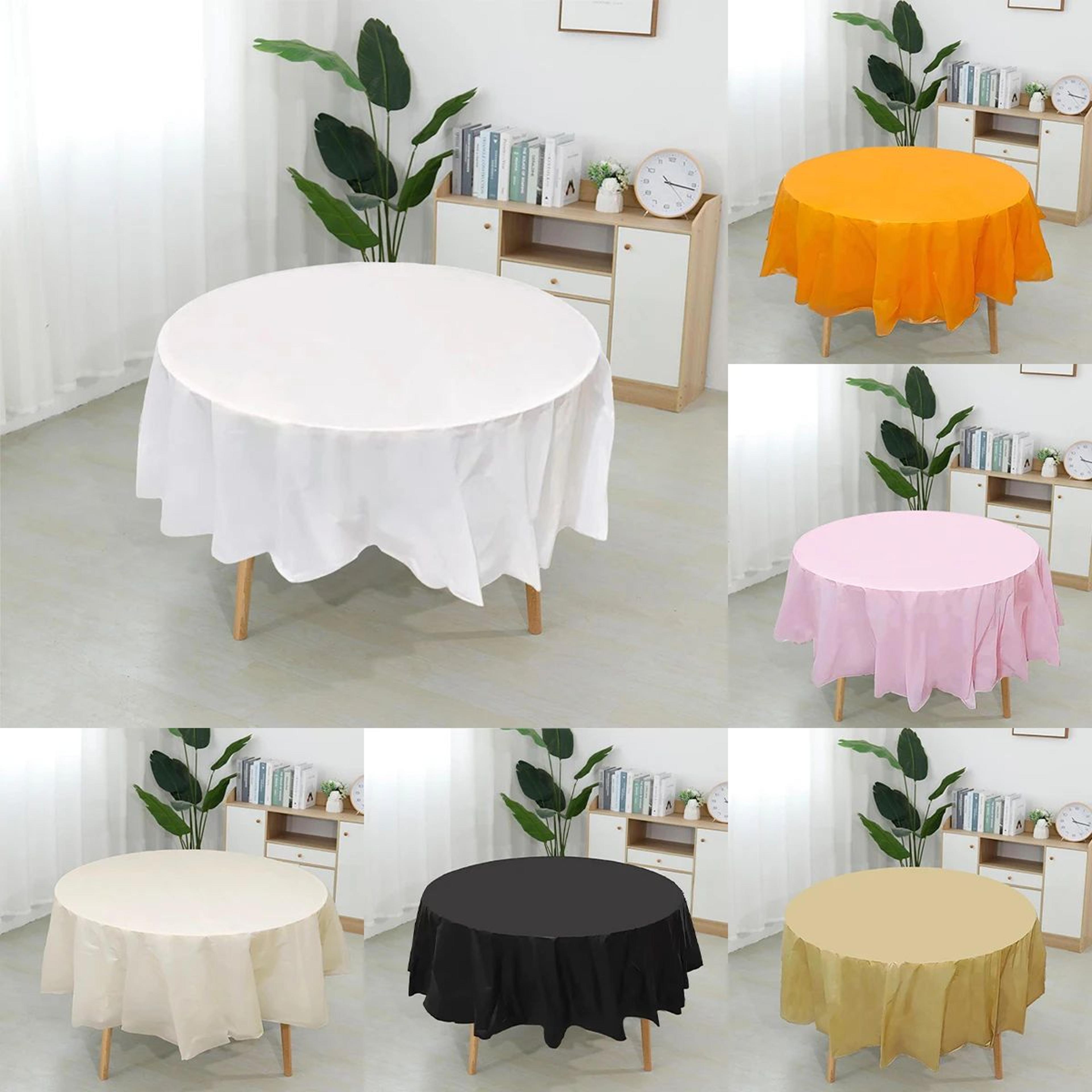 elegant solid round party tablecloth